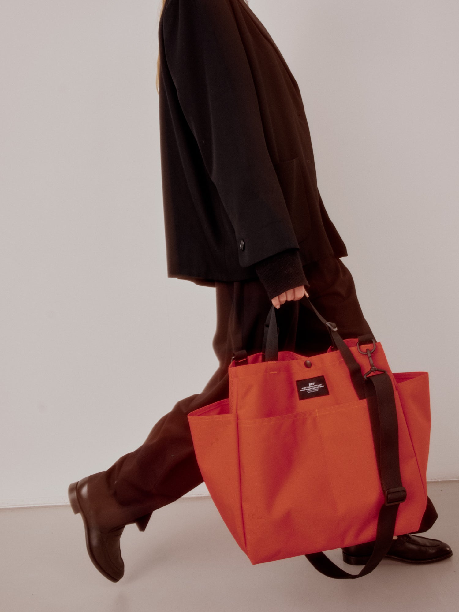 Carry-all Beach Bag - Canvas Nylon - Reddish Orange