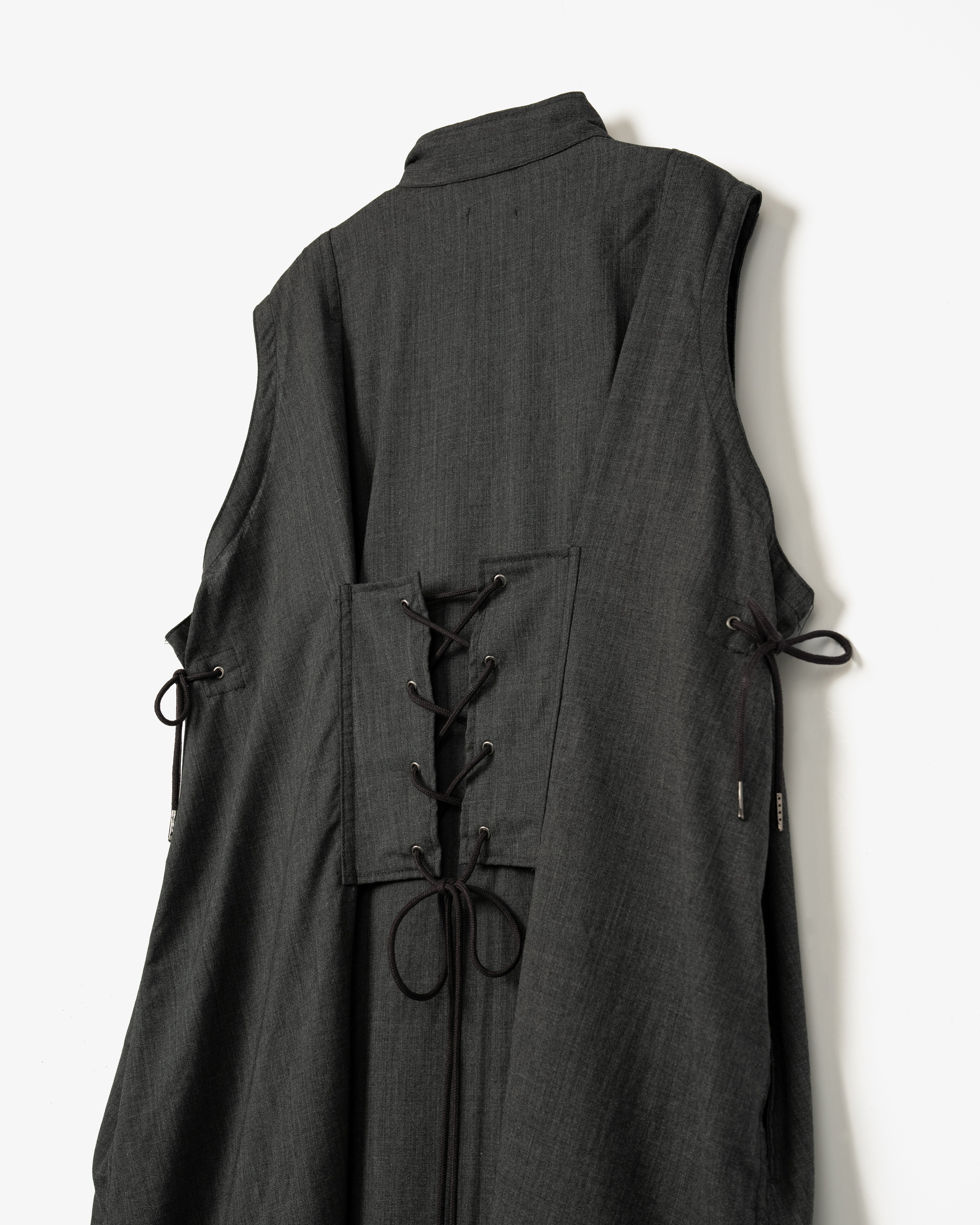 Women's Flak Dress - Charcoal Tropical Wool