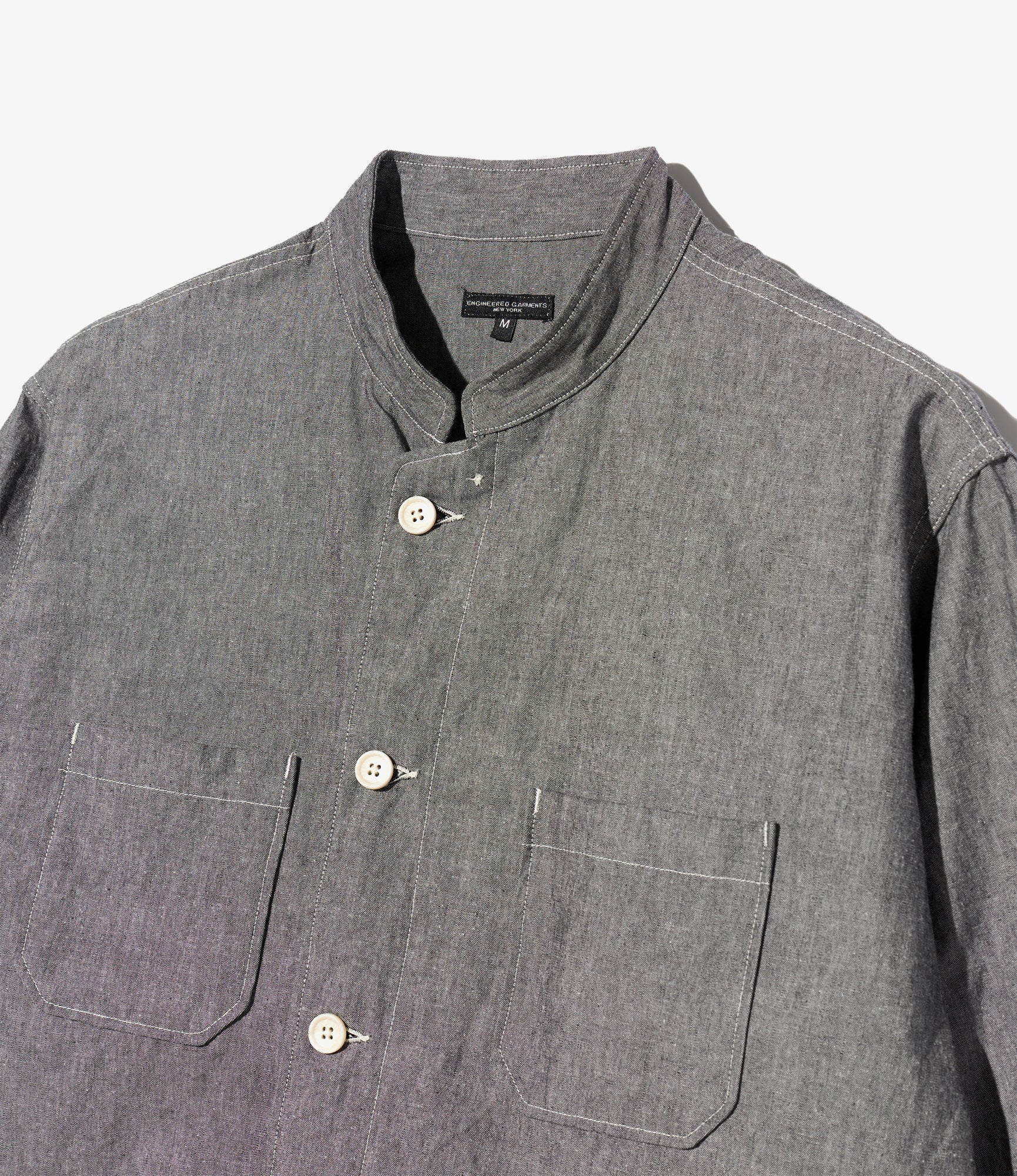 Dayton Shirt - Grey Cotton Chambray