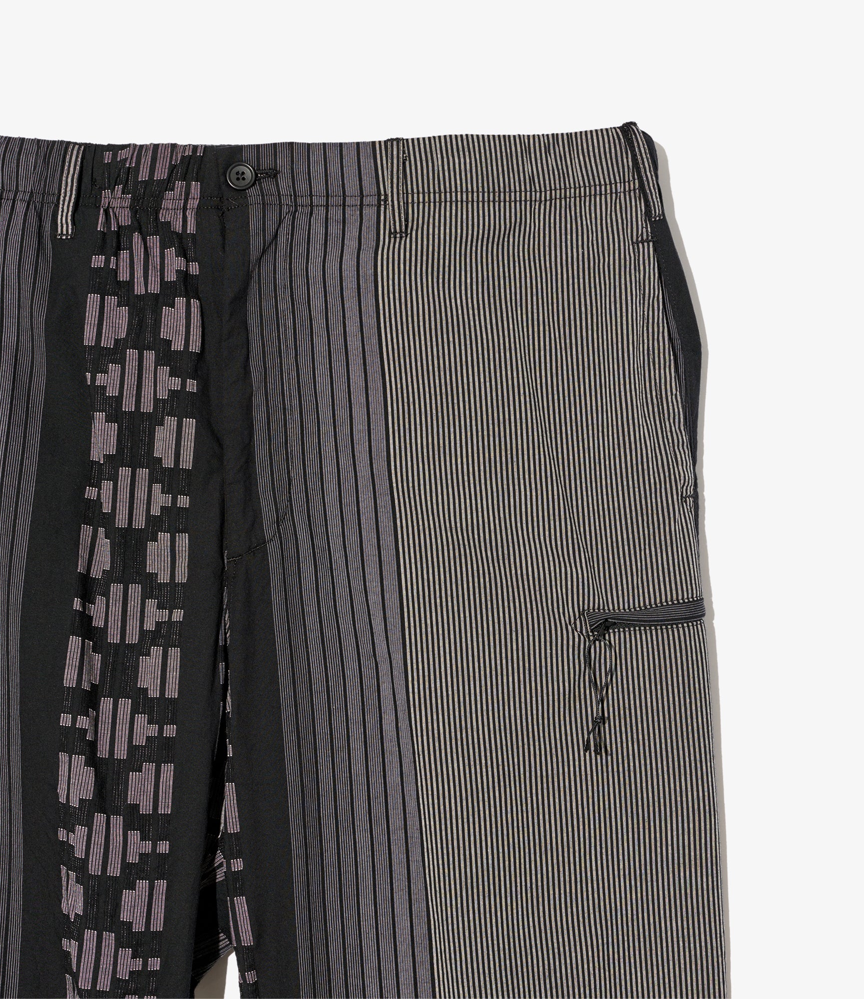 Drawstring Pant - Black/Grey Multi Pattern Stripe Jq.