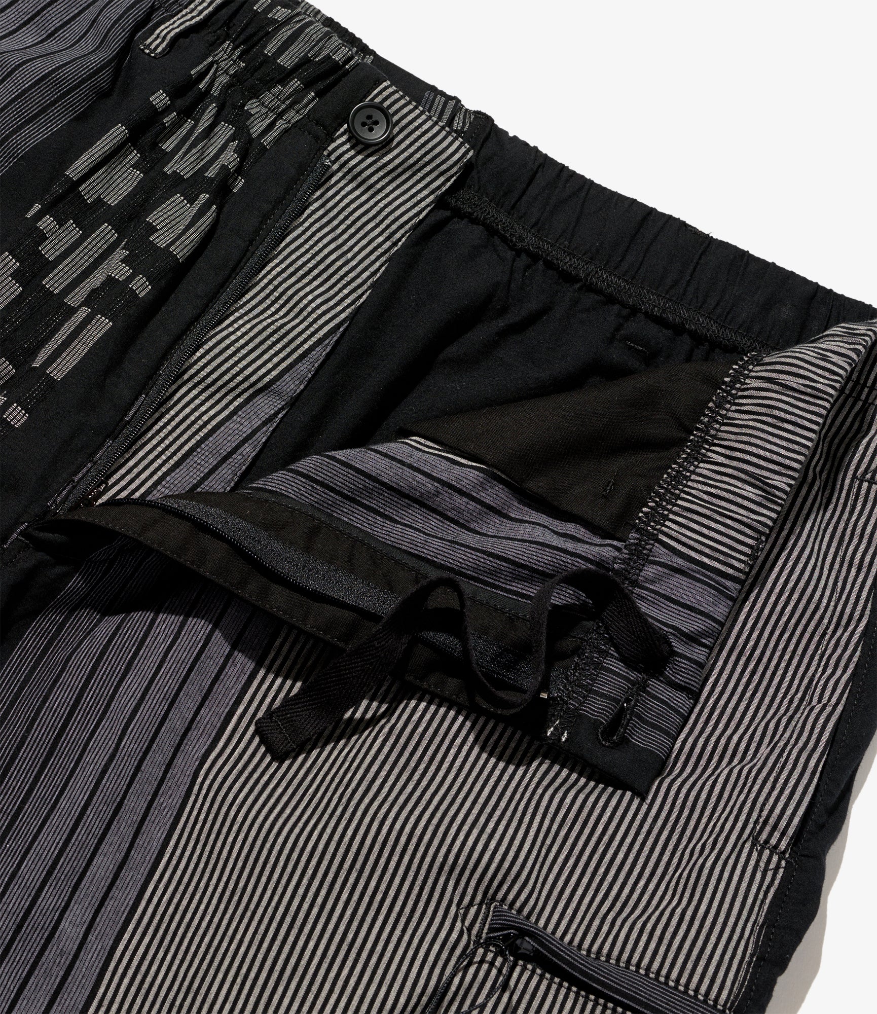 Drawstring Pant - Black/Grey Multi Pattern Stripe Jq.