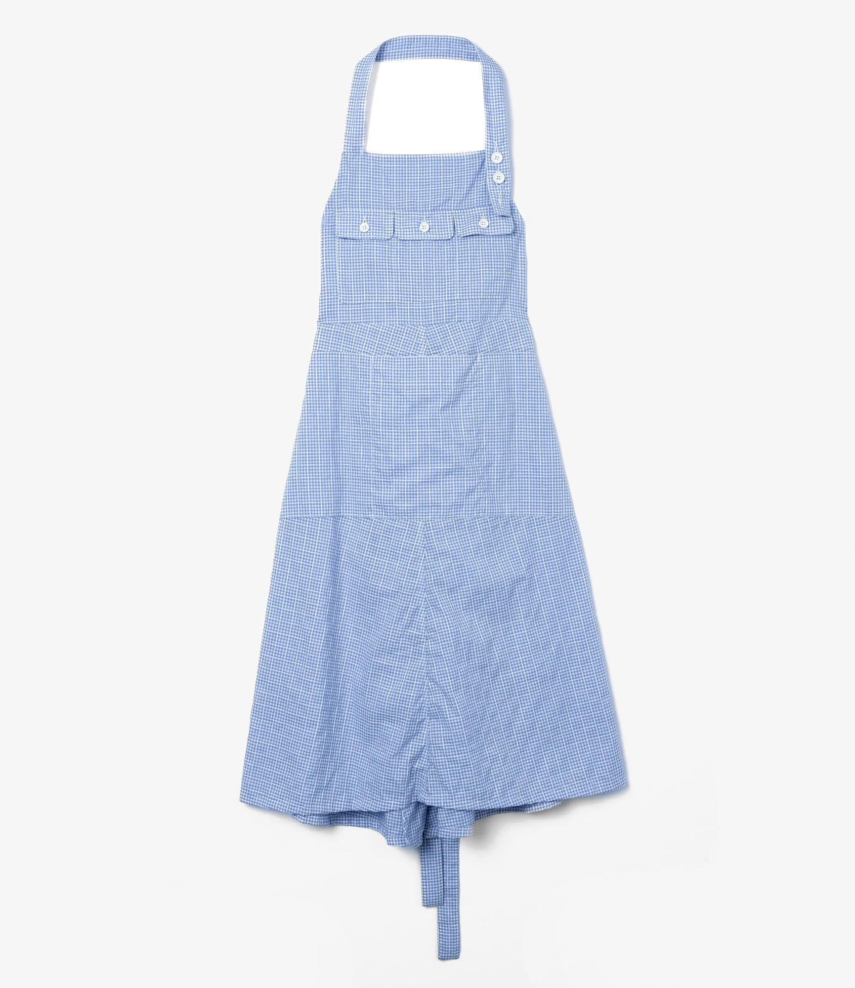 tActi - Women's Craft Dress - Lt. Blue Windowpane Gingham | Nepenthes America tActi - Women's Craft Dress - Lt. Blue Windowpane Gingham | Nepenthes America