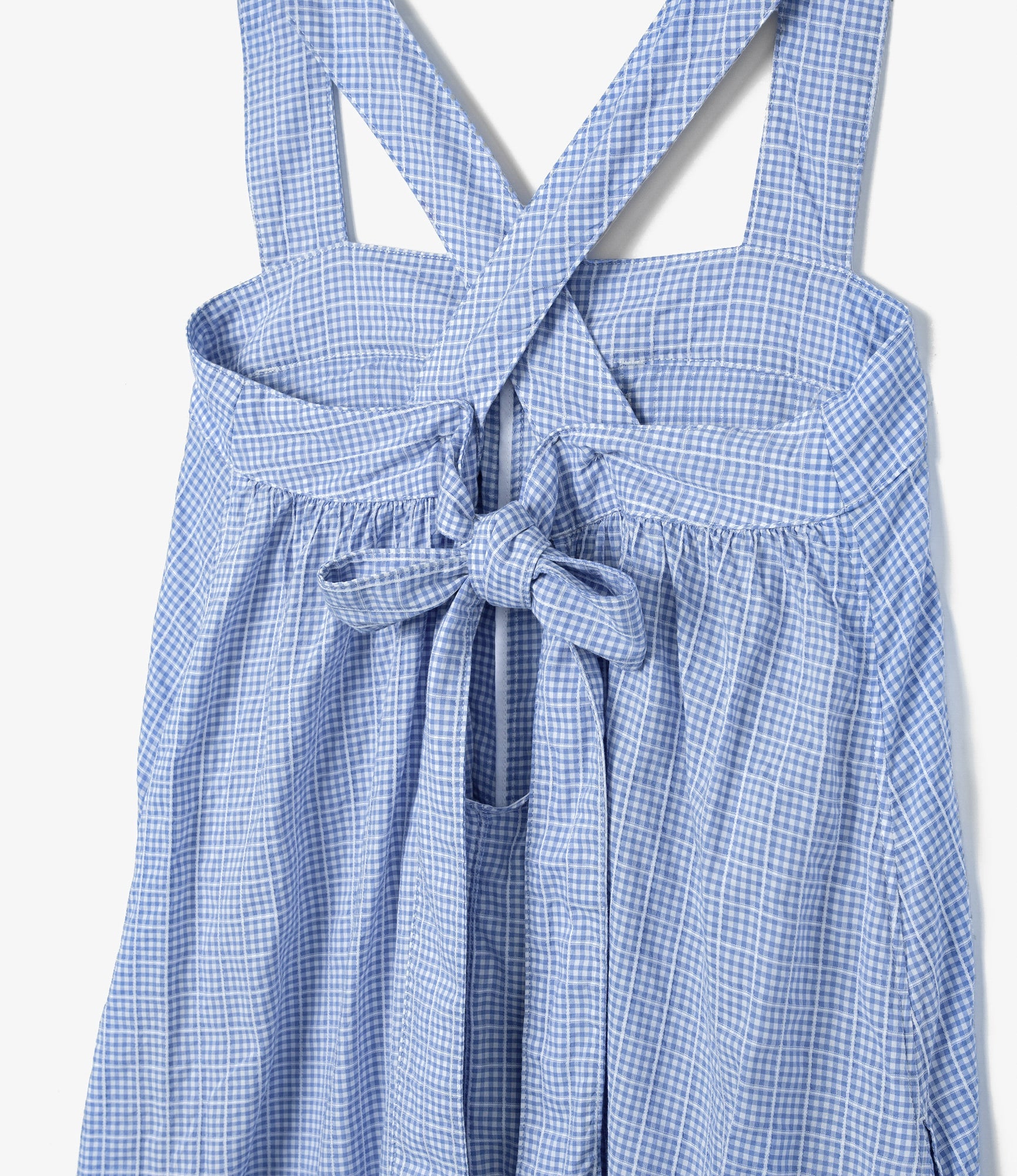 Women's Cinch Dress - Lt. Blue Windowpane Gingham