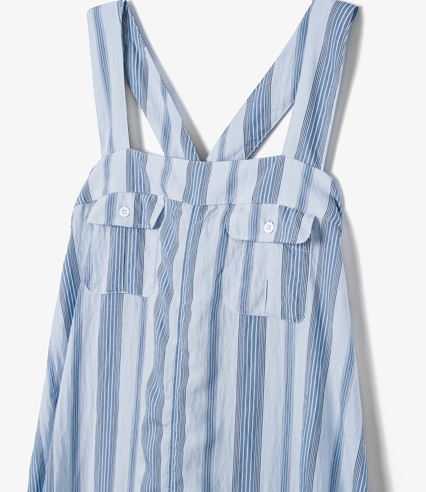 Women's Cinch Dress - Lt. Blue Wide Stripe