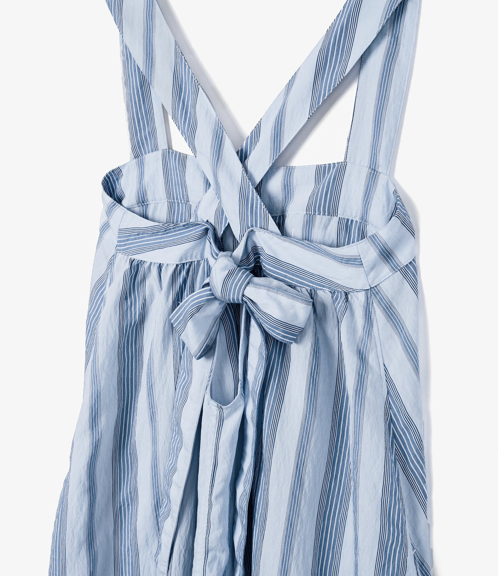 Women's Cinch Dress - Lt. Blue Wide Stripe