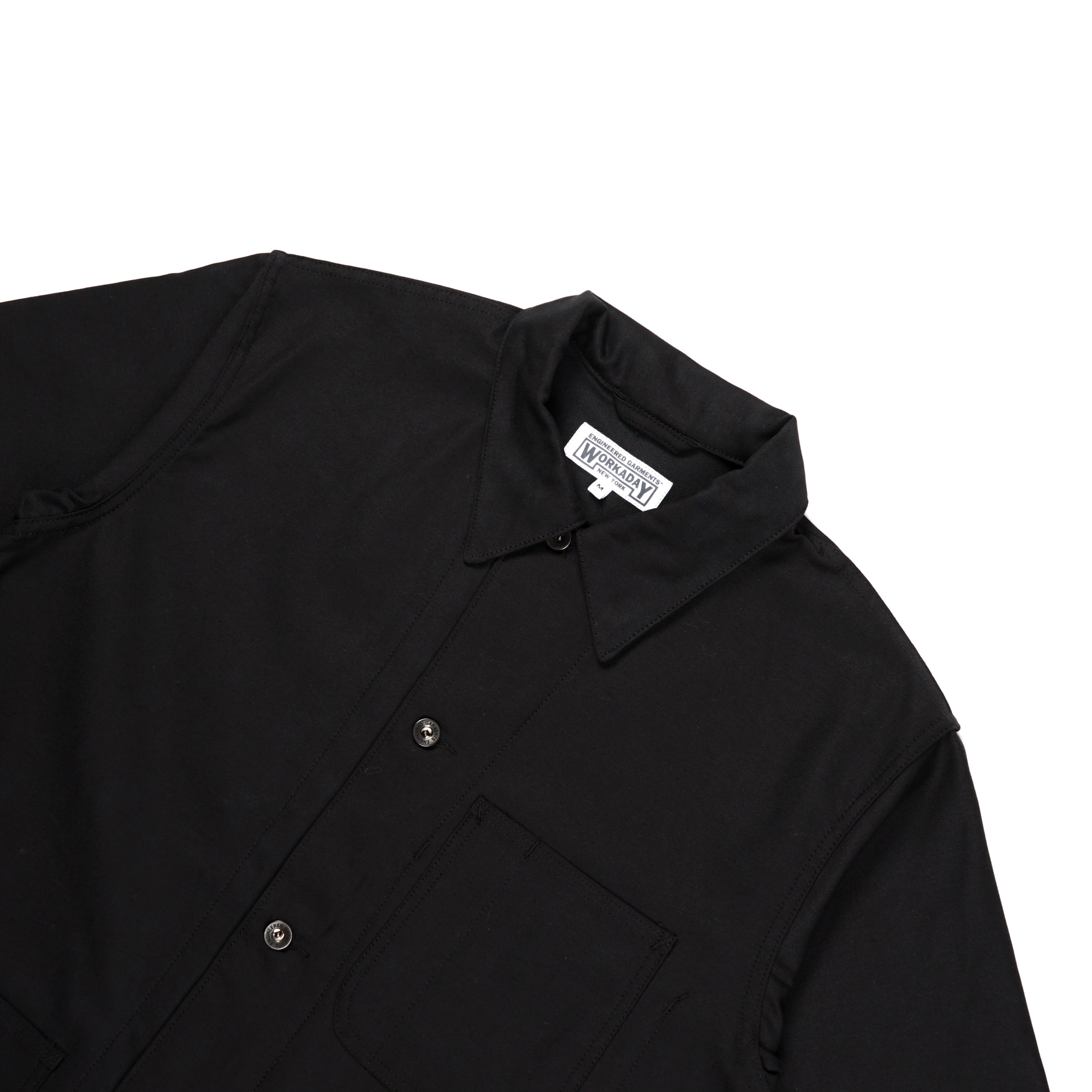 Utility Jacket - Black Cotton Reverse Sateen
