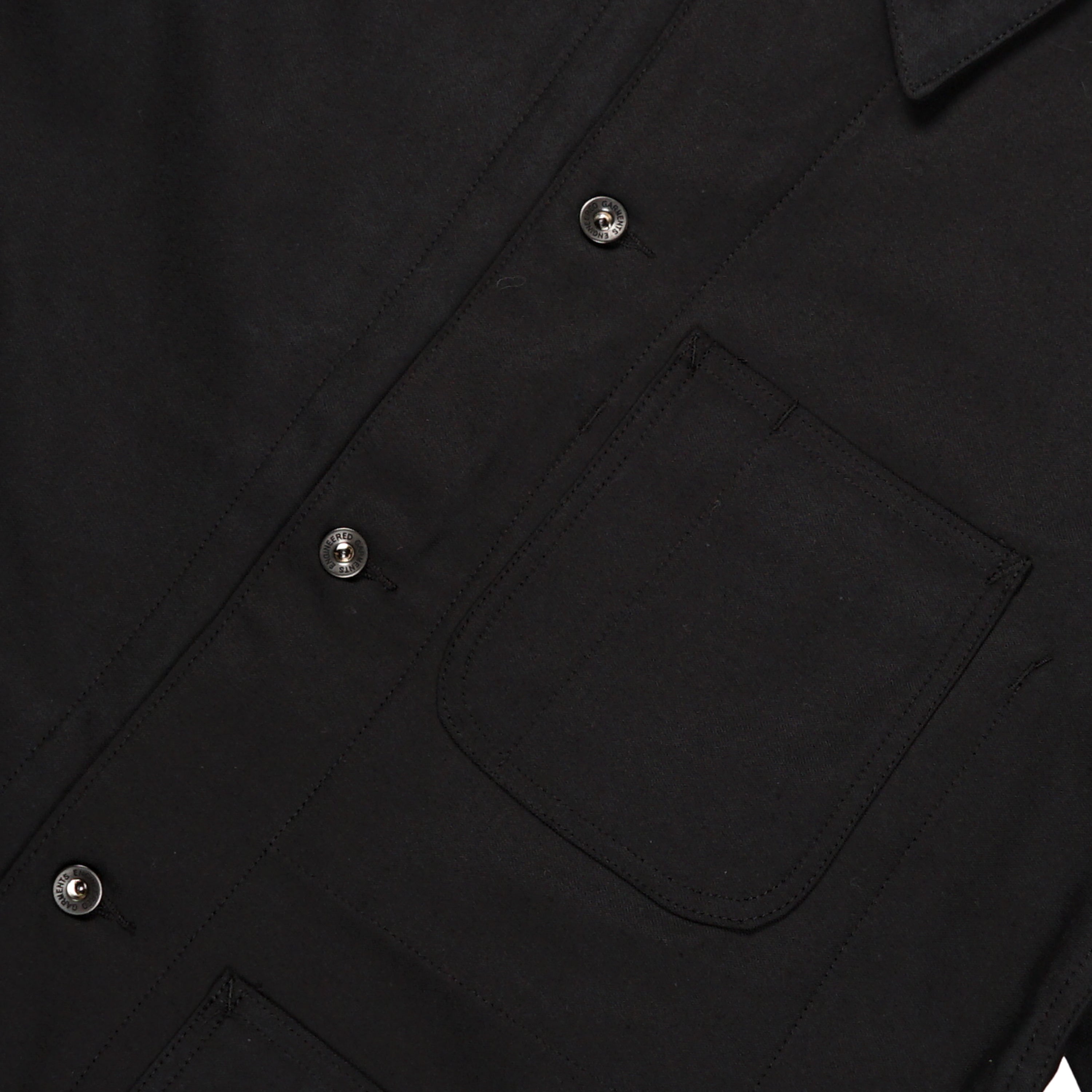 Utility Jacket - Black Cotton Reverse Sateen