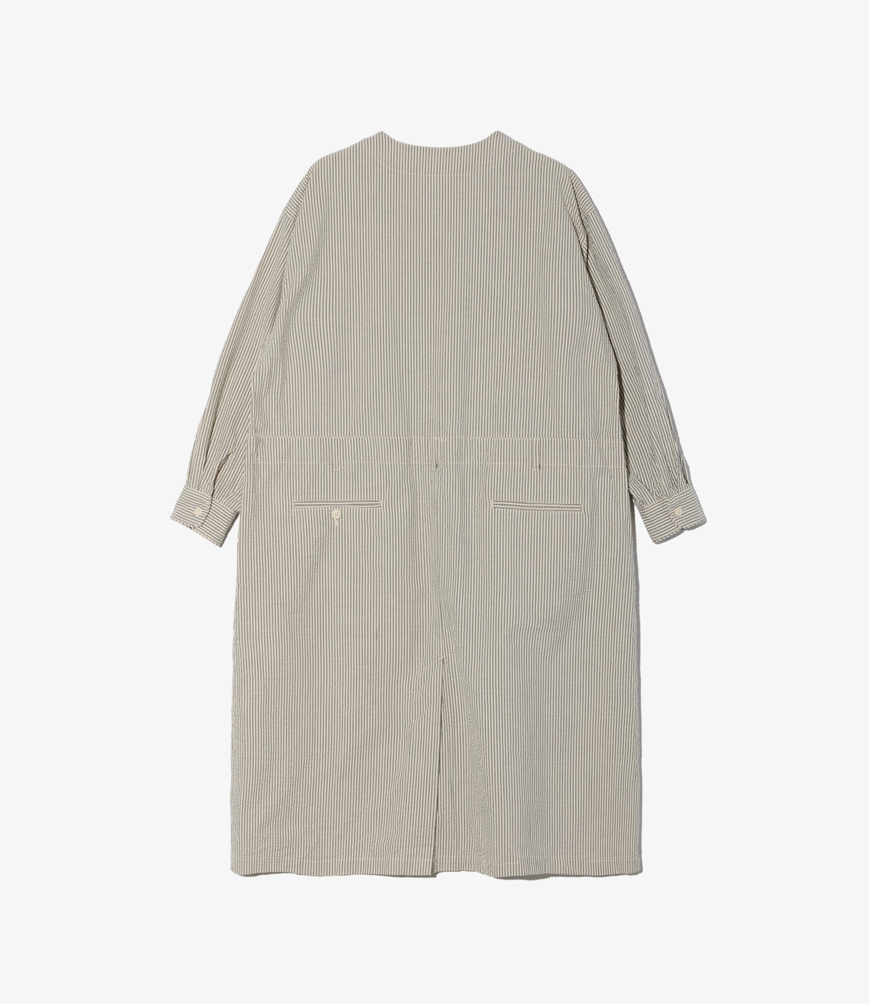 Eveready Dress - Navy/Natural Cotton Seersucker