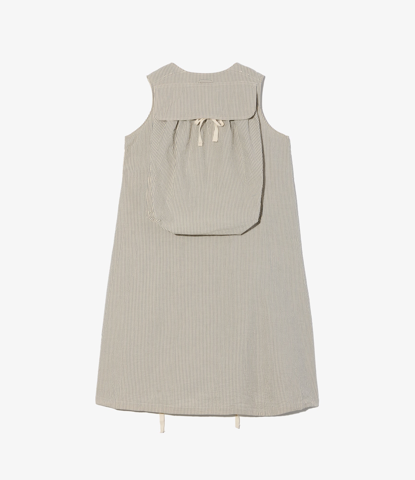 Explorer Dress - Navy/Natural Cotton Seersucker