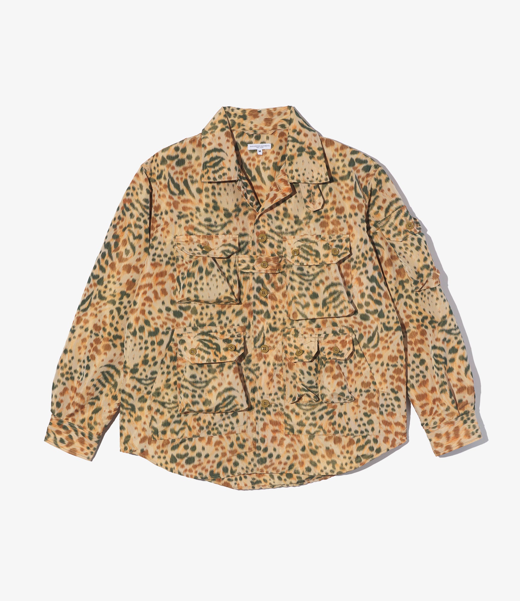 Explorer Shirt Jacket - Brown Polyester Leopard Print | Nepenthes America