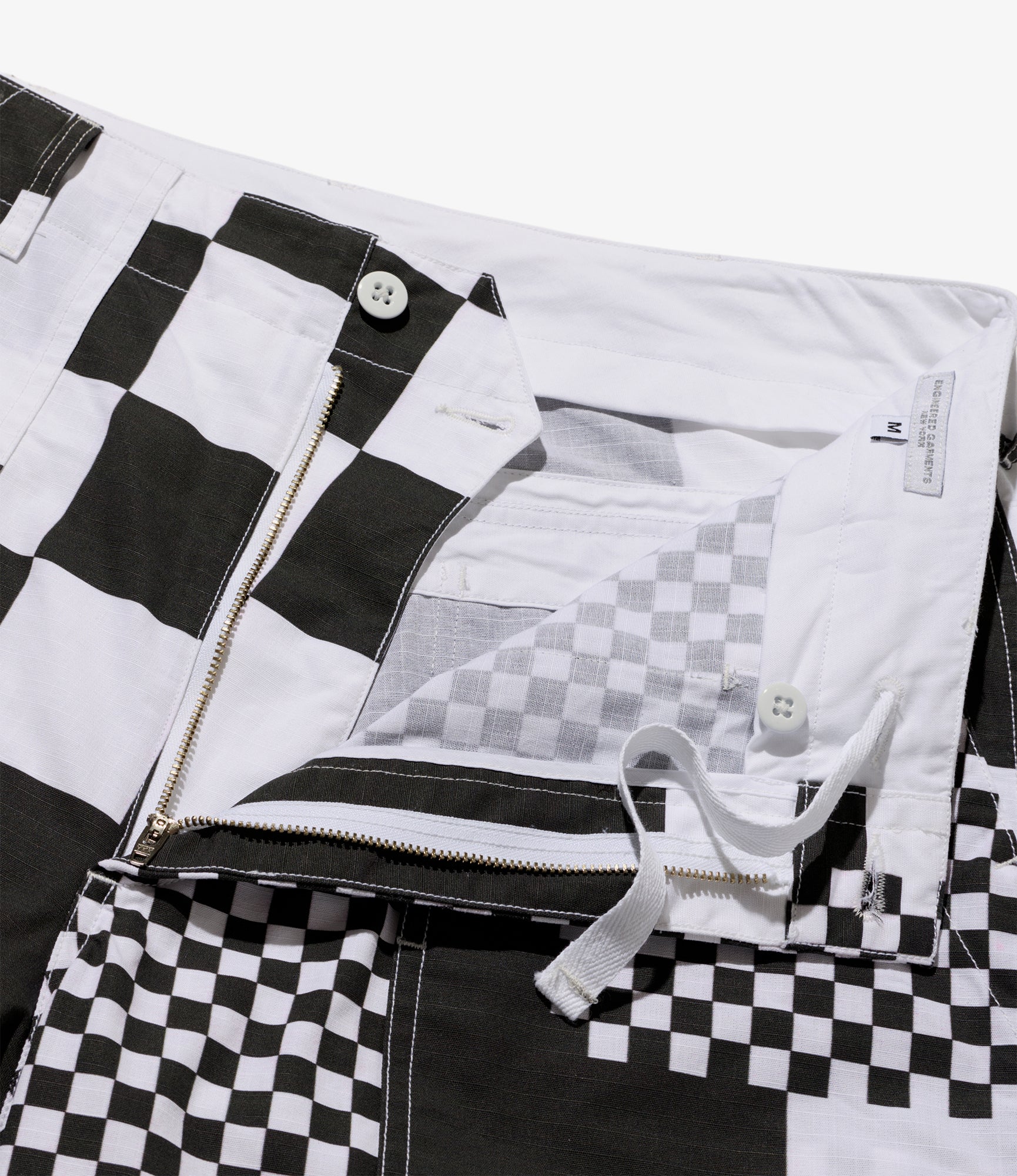 Fatigue Pants - White/Black Checker Print Ripstop