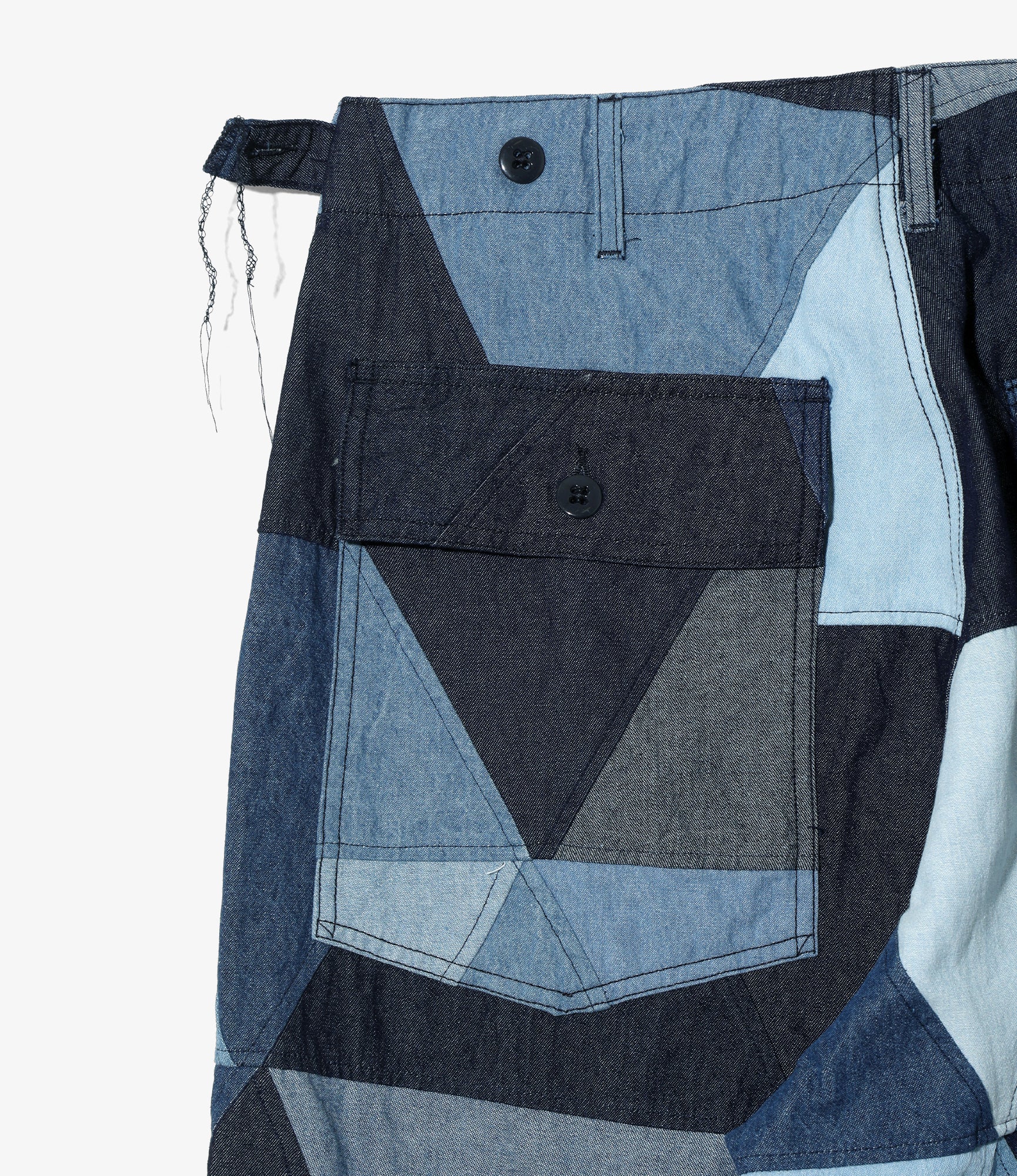 Fatigue Pant - Indigo Denim Triangle Patchwork