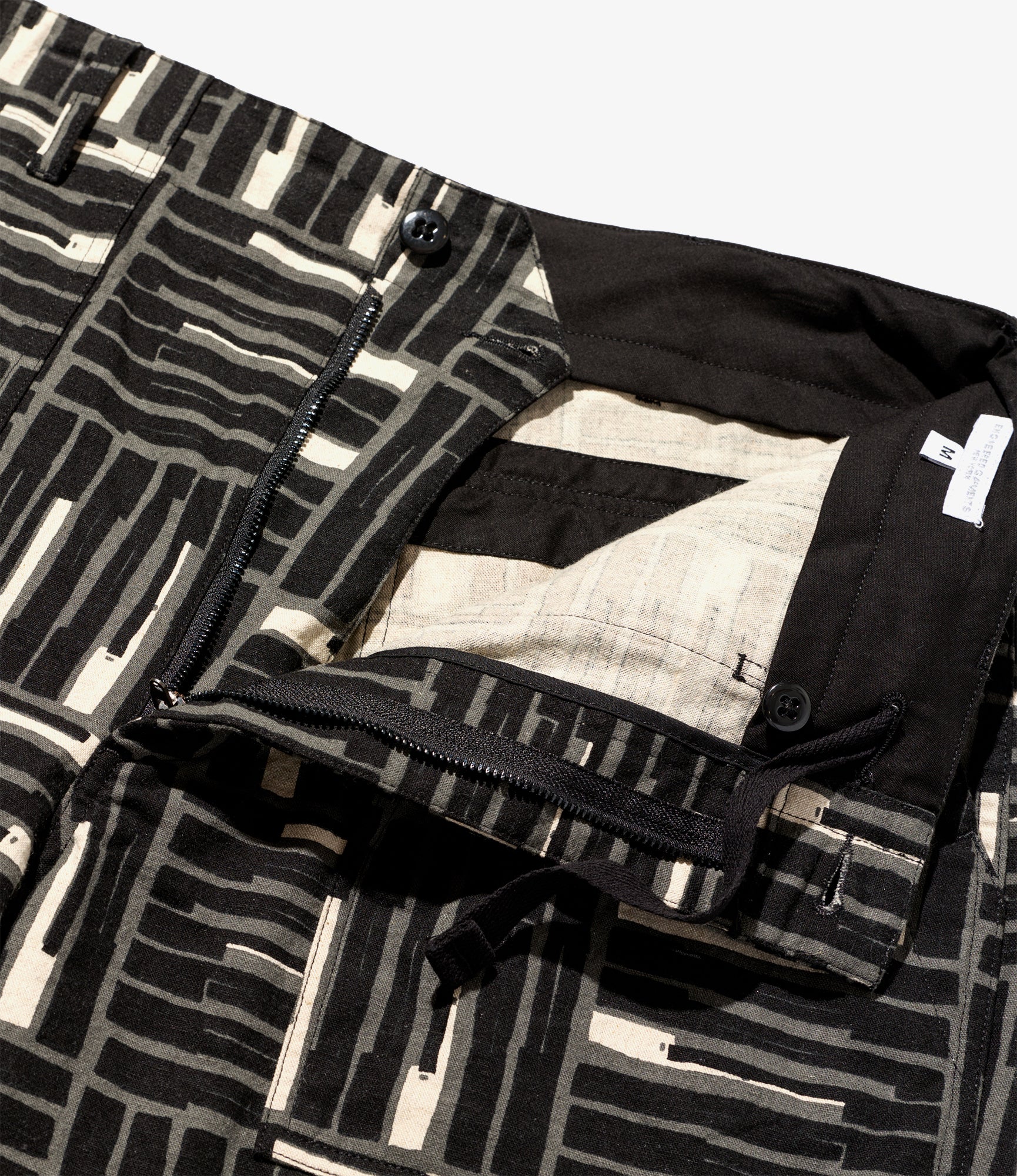 Fatigue Short - Black Tile Print Cotton Canvas