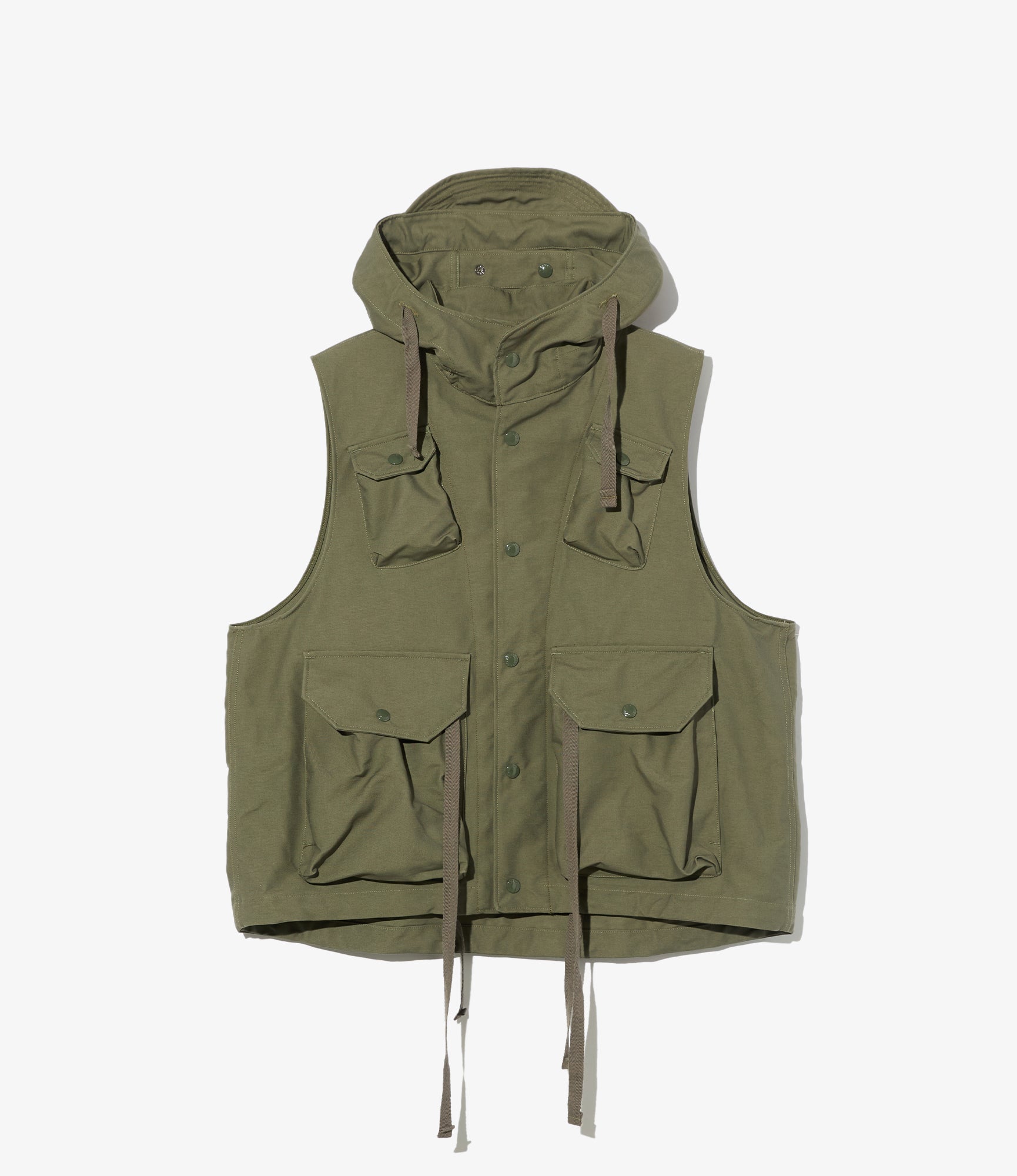 Field Vest - Olive Cotton Double Cloth