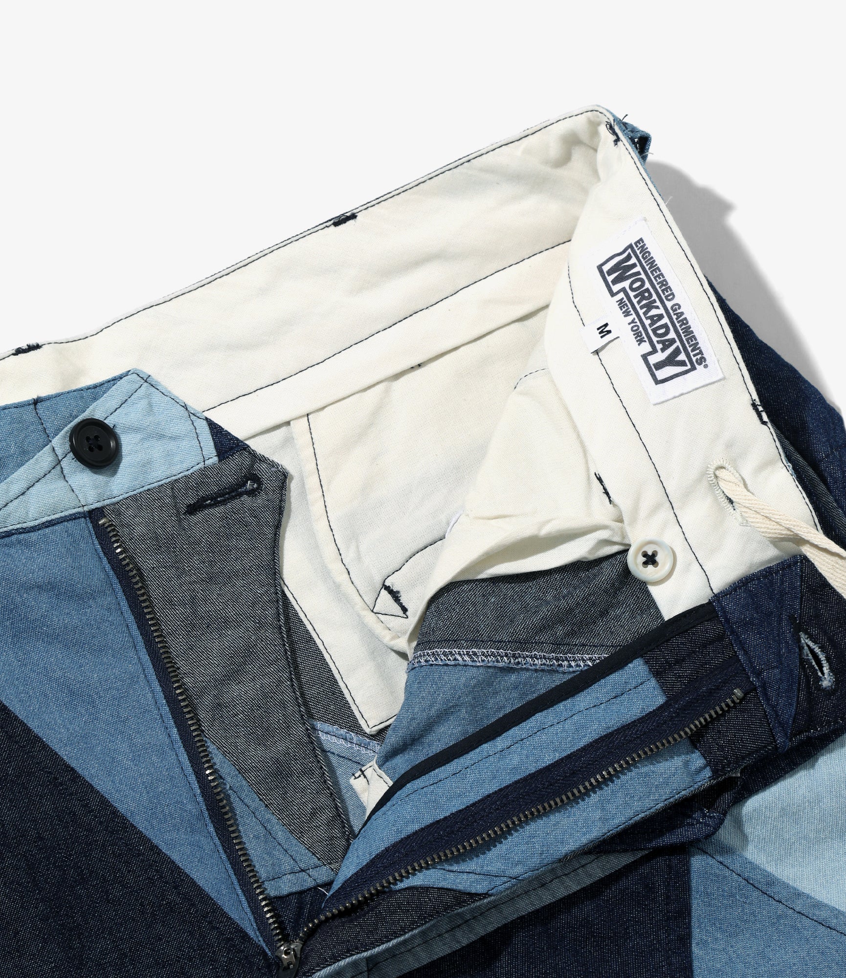 Ghurka Short - Indigo Denim Triangle Patchwork