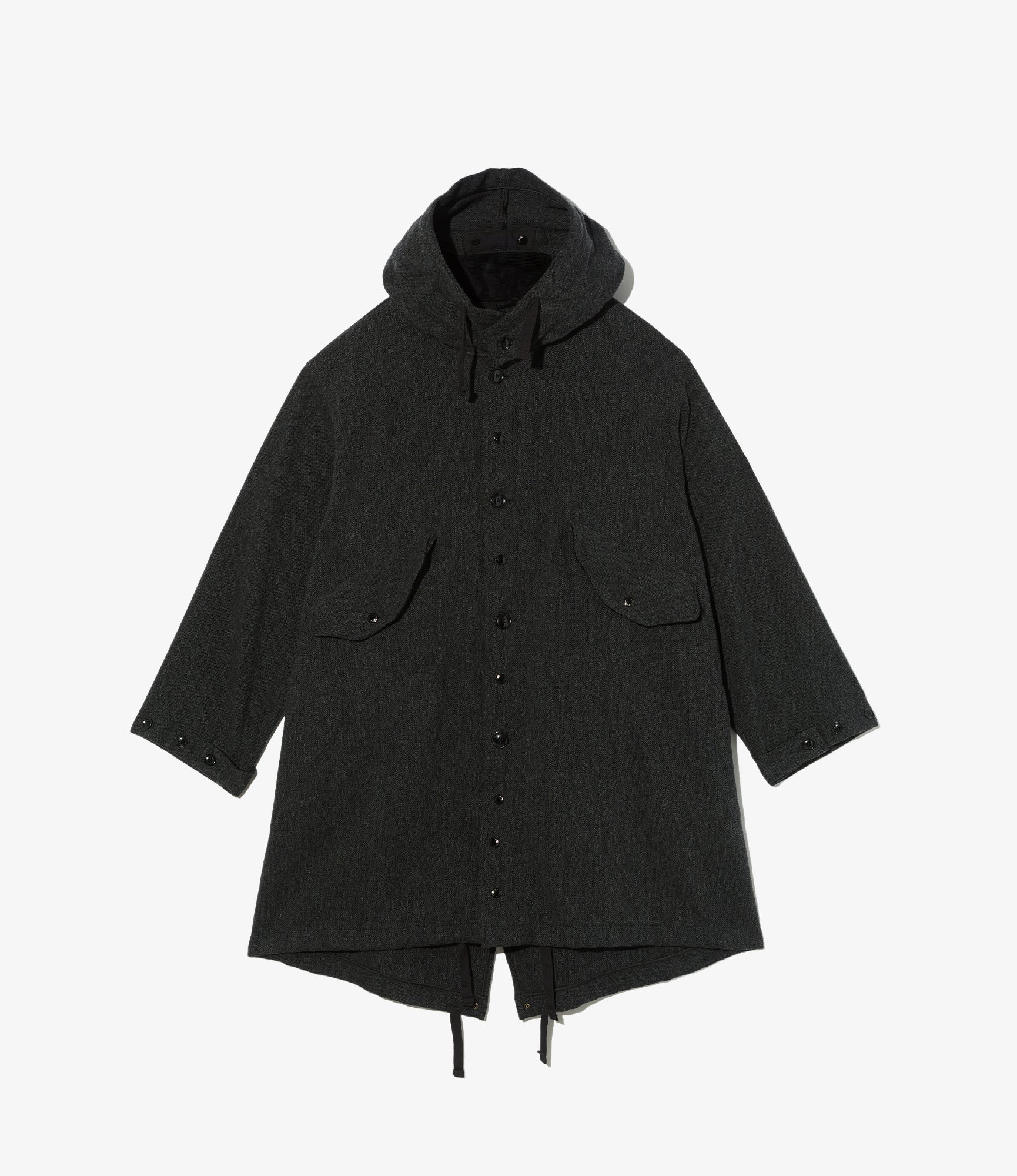 Highland Parka - Charcoal Wool Poly Heavy Tweed