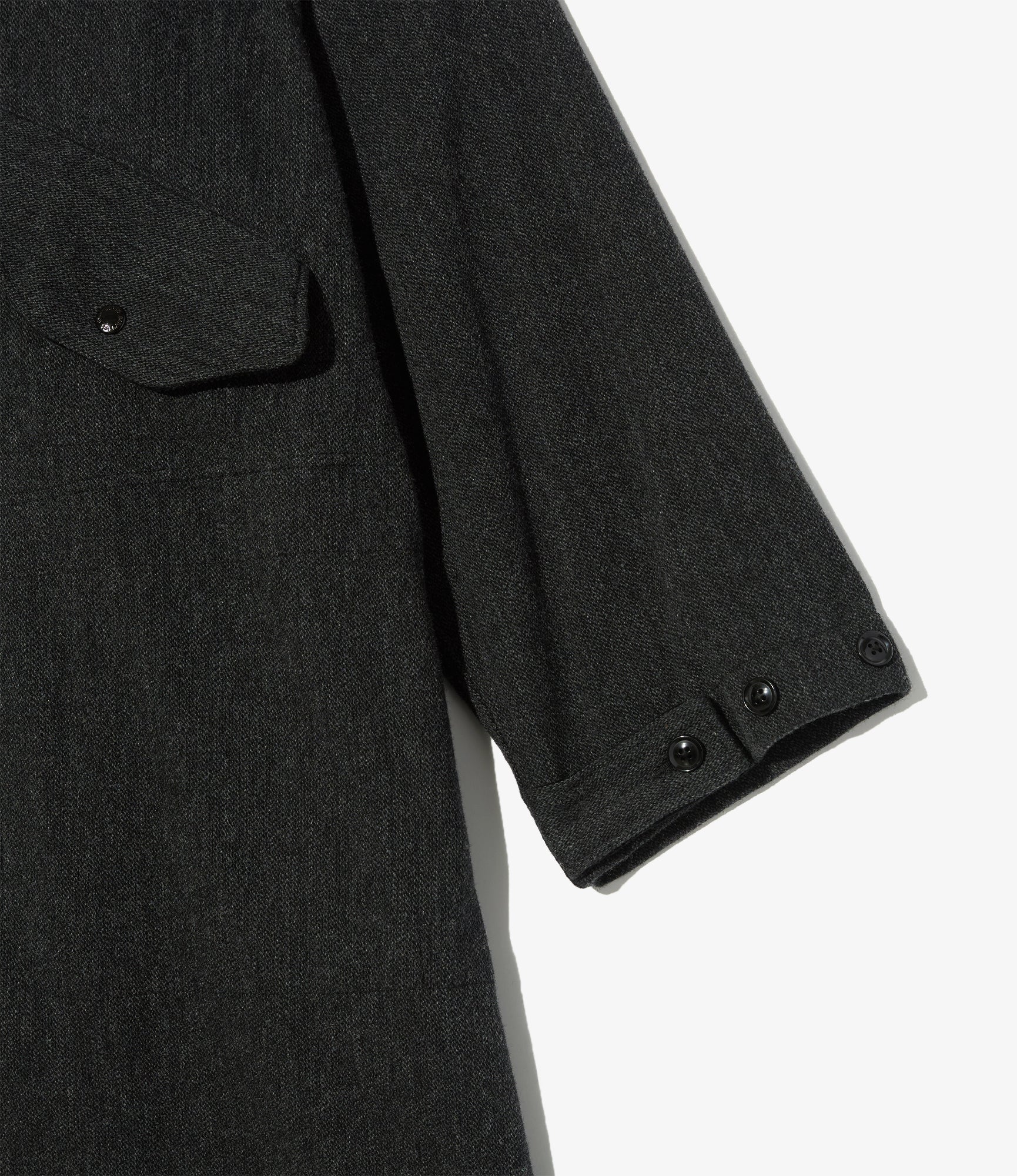 Highland Parka - Charcoal Wool Poly Heavy Tweed