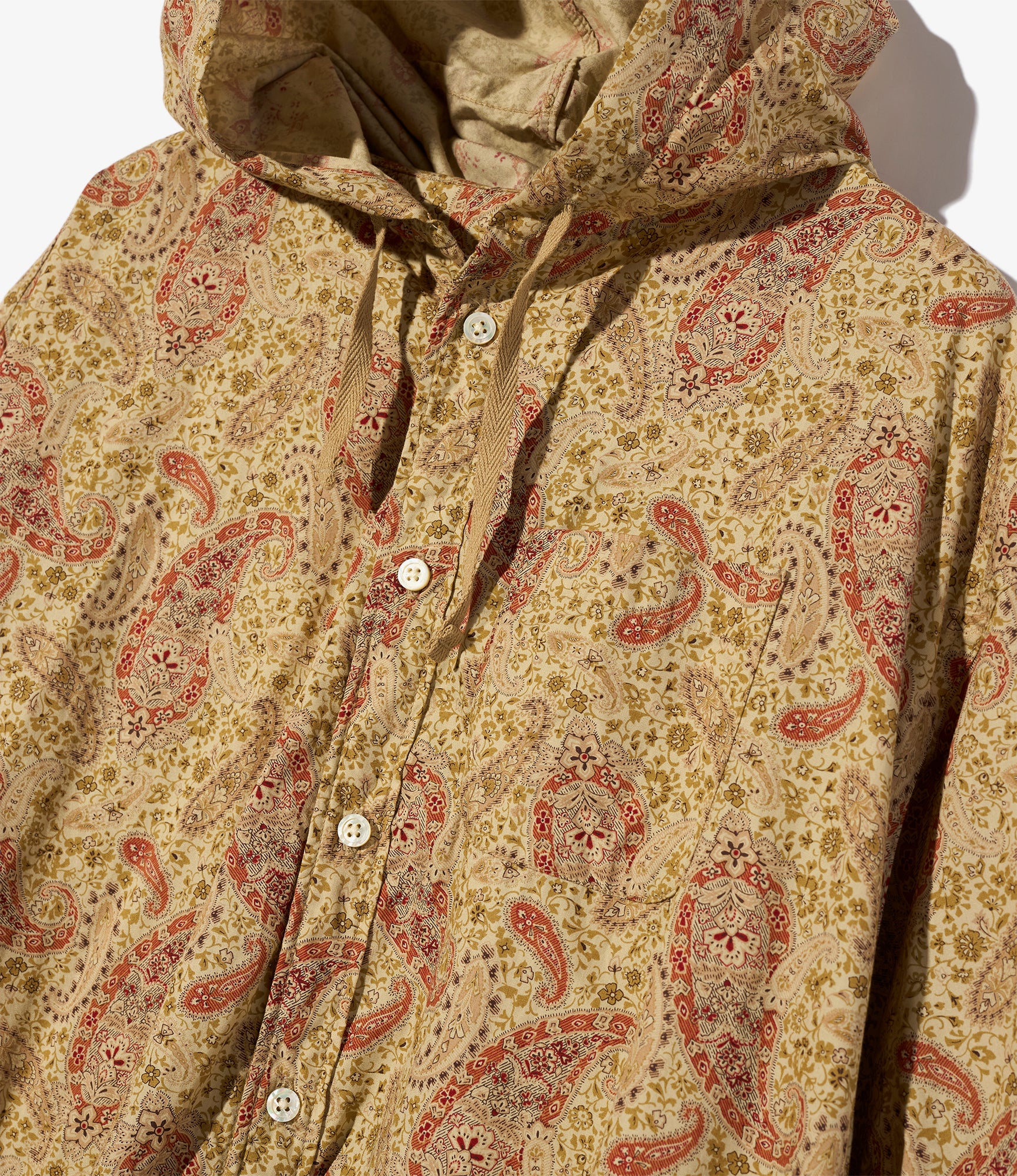 Hooded BD Dress - Khaki Cotton Paisley Print