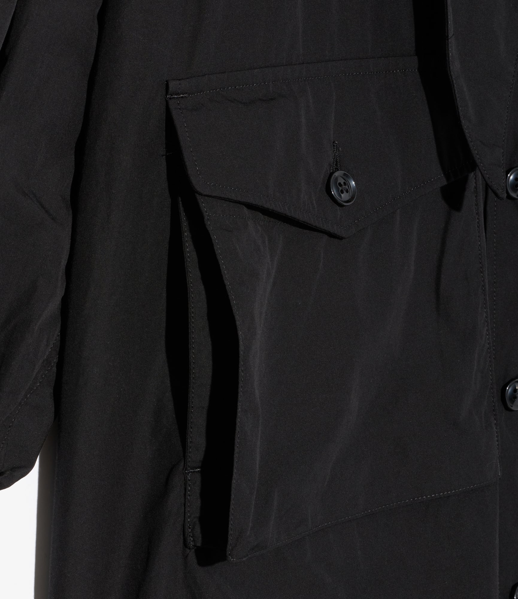 Hooded Field Dress - Black 100's 2Ply Cotton Broadcloth