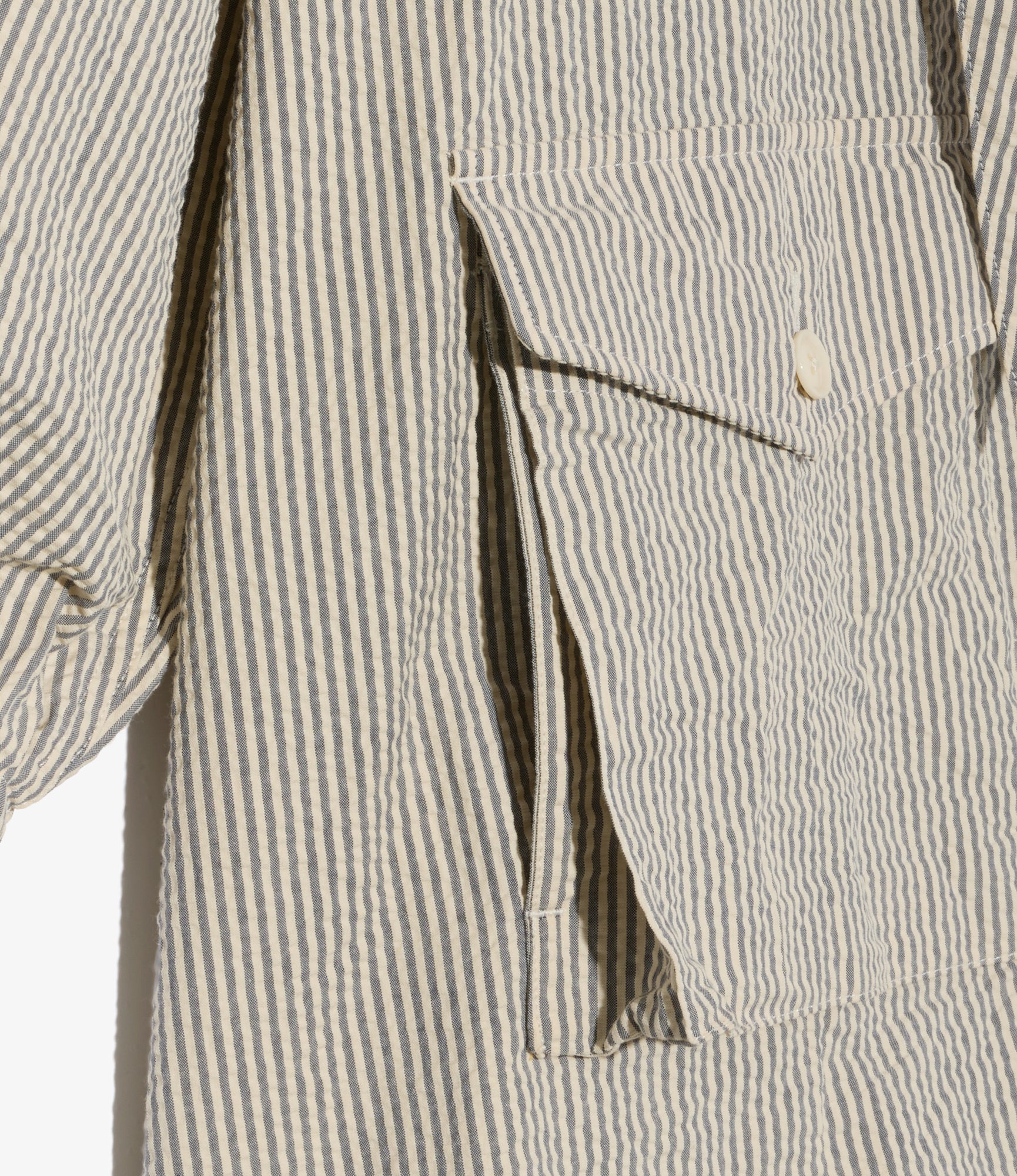 Hooded Field Dress - Navy/Natural Cotton Seersucker