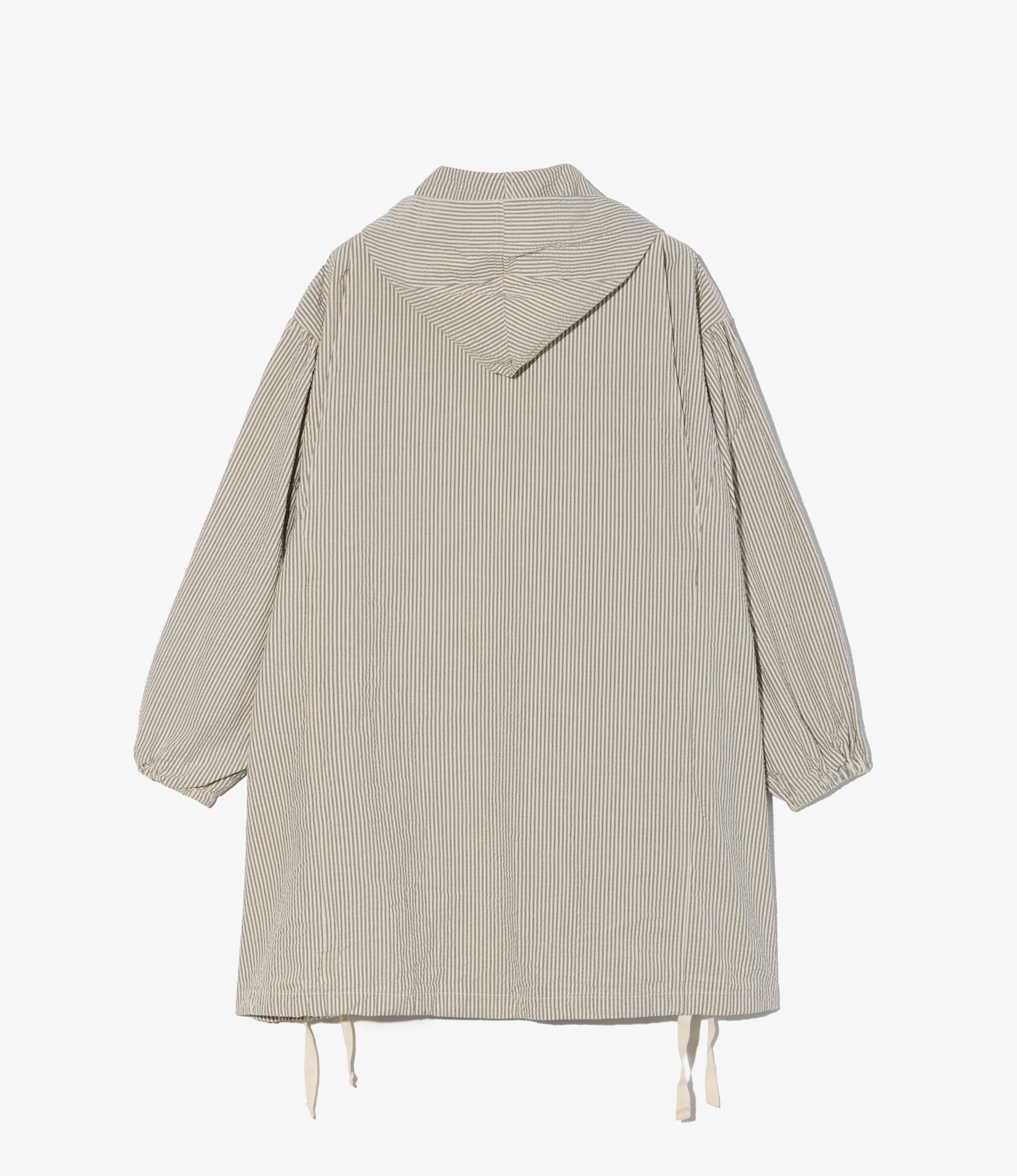 Hooded Field Dress - Navy/Natural Cotton Seersucker