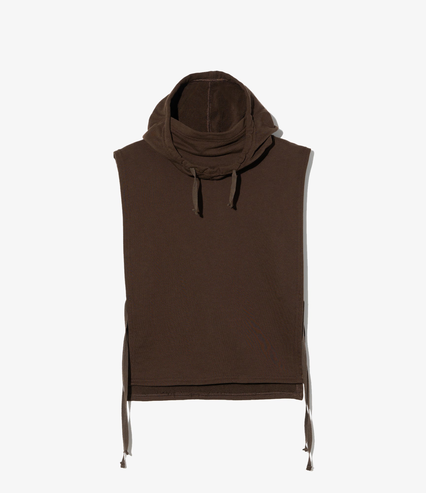 Hooded Interliner - Brown Cotton French Terry