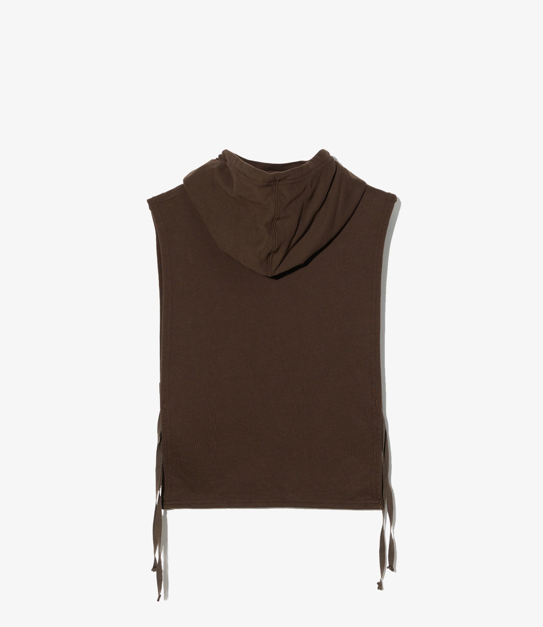Hooded Interliner - Brown Cotton French Terry
