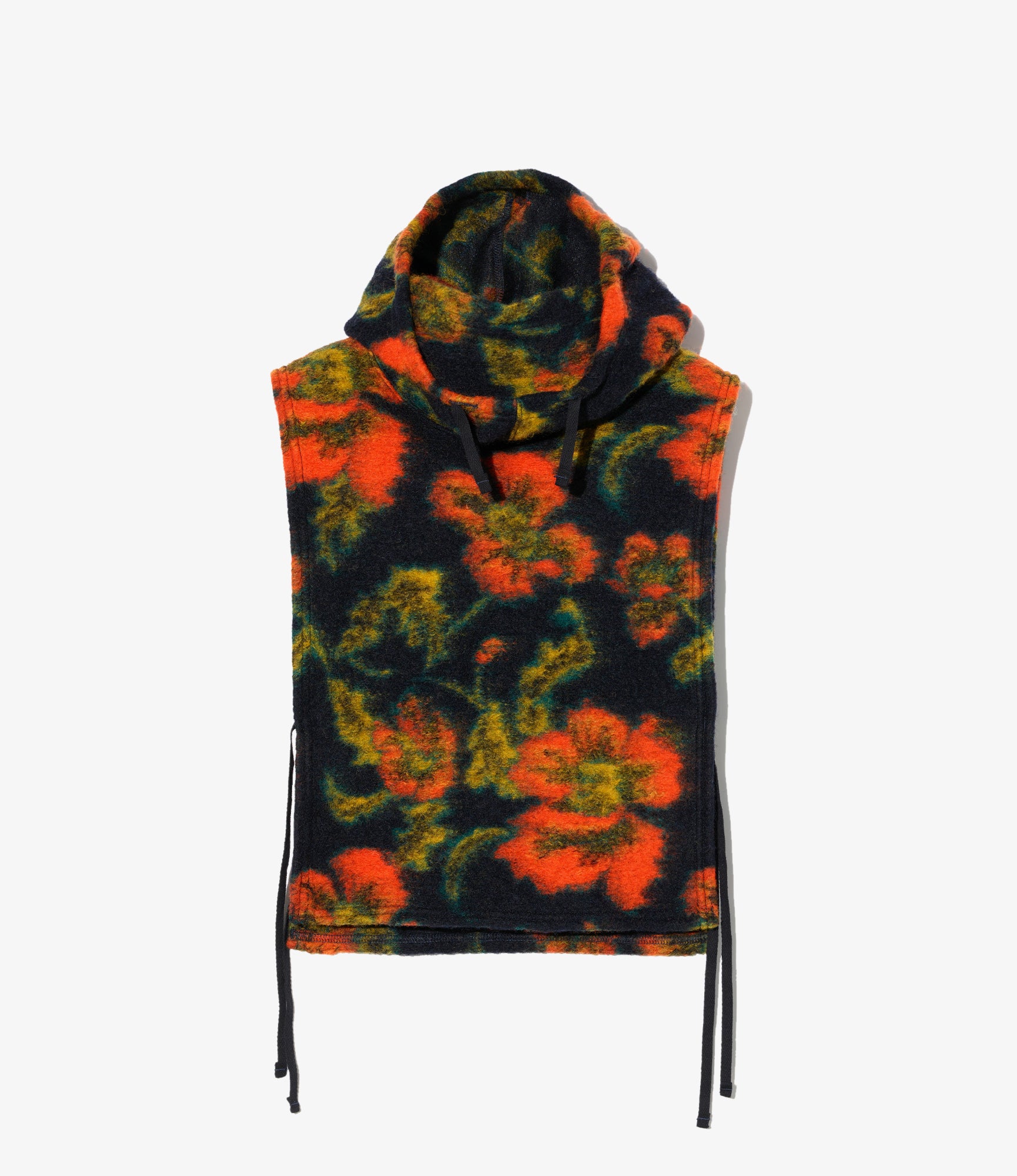 Hooded Interliner - Navy/Orange Floral Knit Jq.