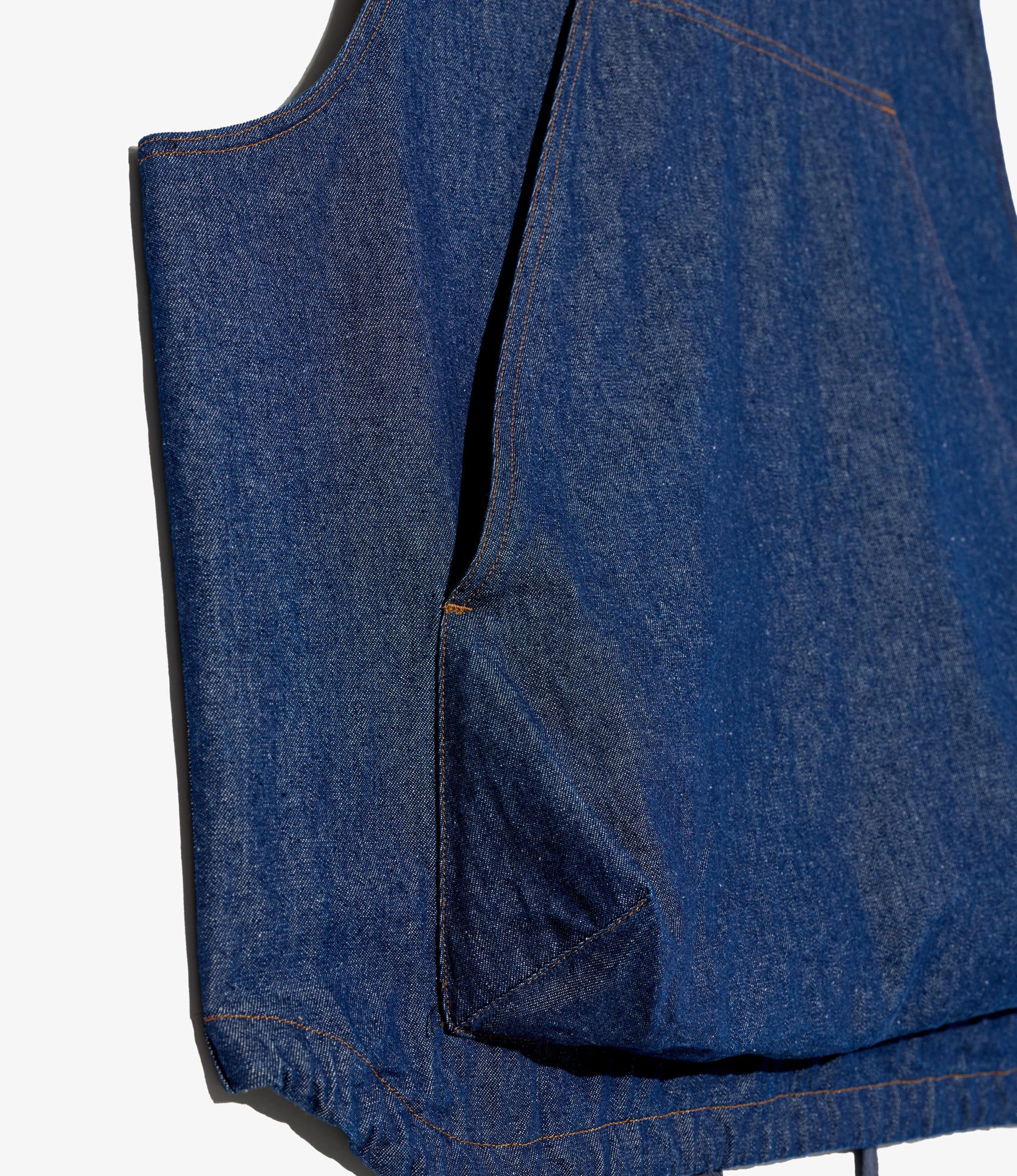 Hooded Vest - Indigo Industrial 8oz Denim