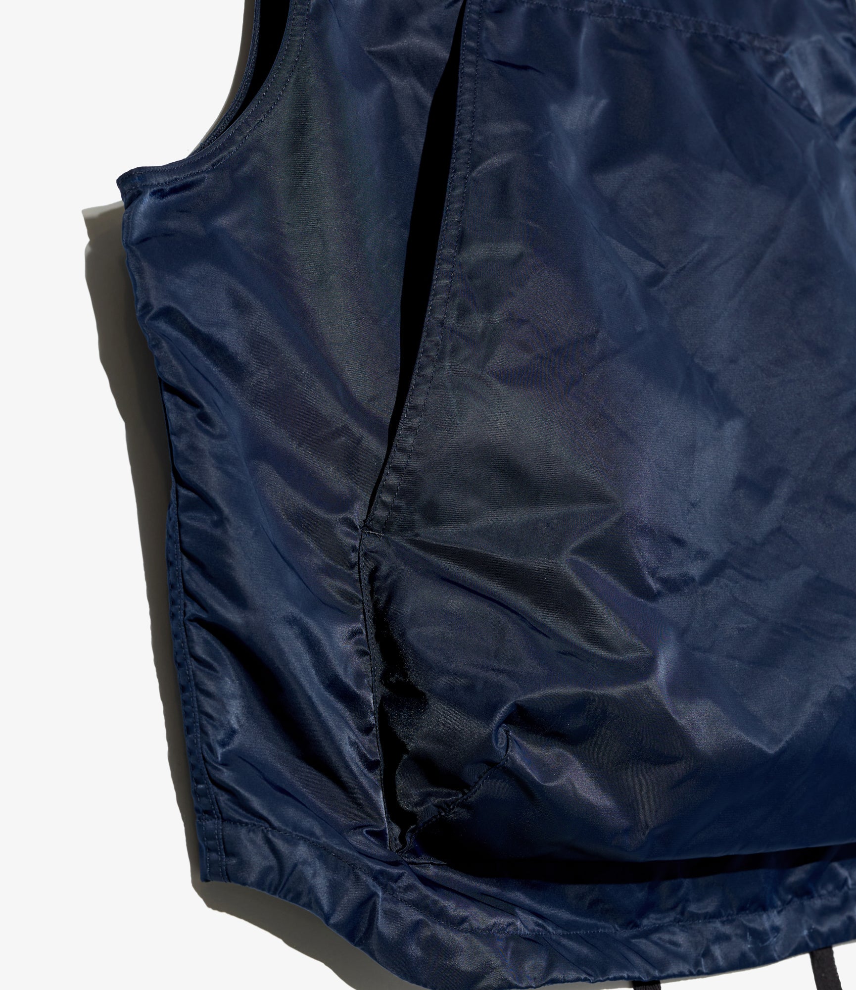 Hooded Vest - Navy Flight Satin Nylon