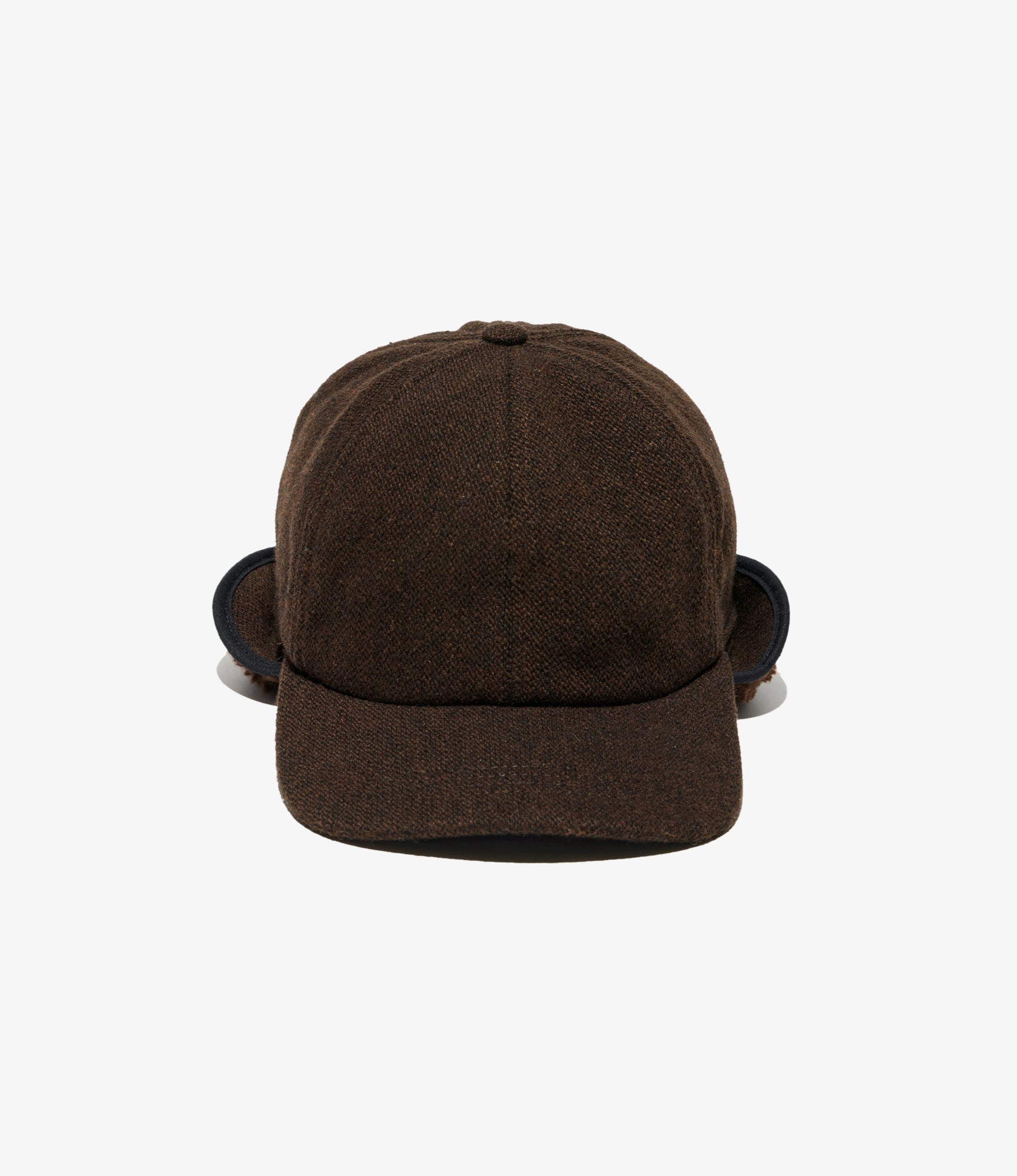Hunting Cap - Dk. Brown Wool Poly Heavy Tweed
