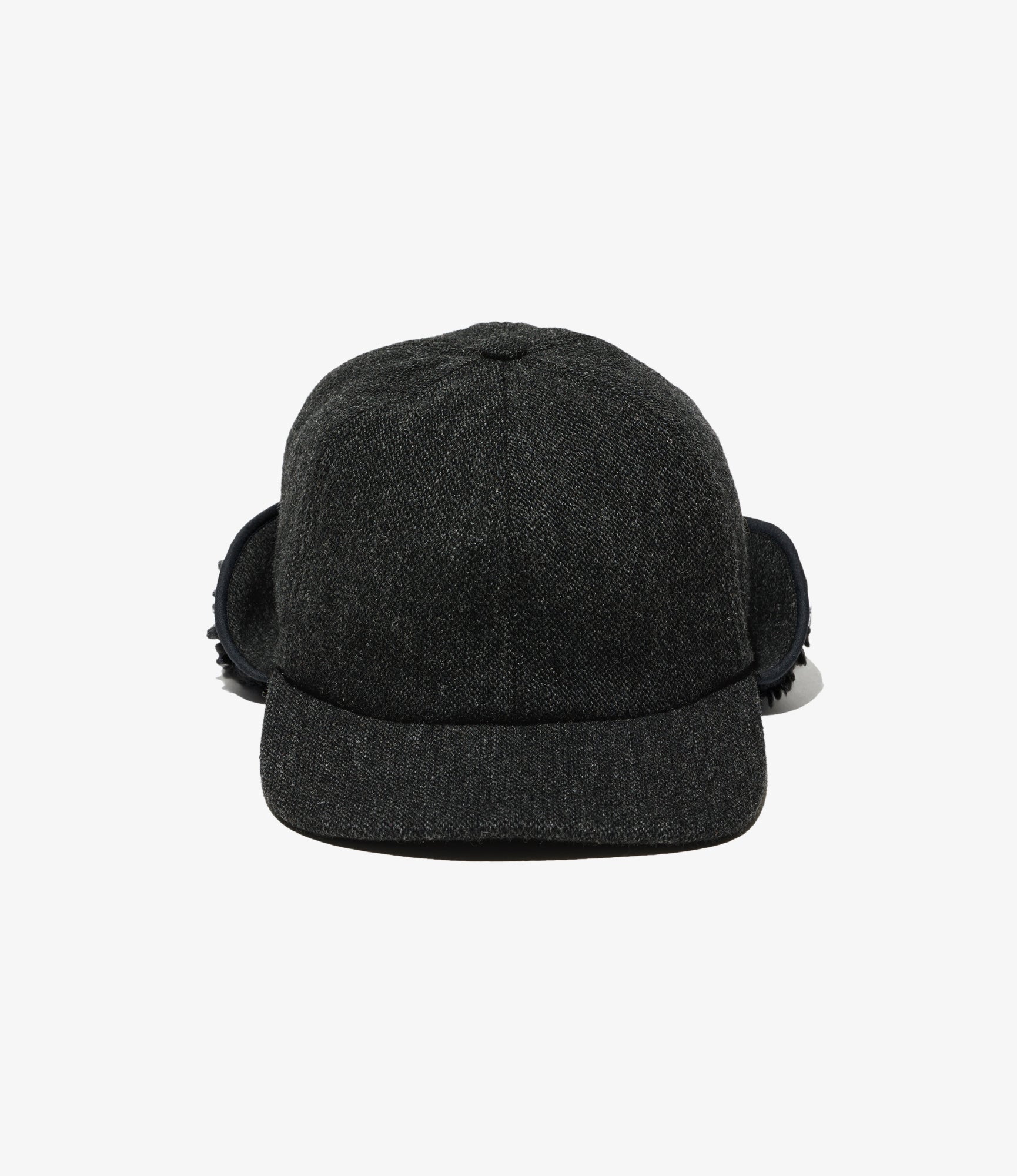 Hunting Cap - Charcoal Wool Poly Heavy Tweed