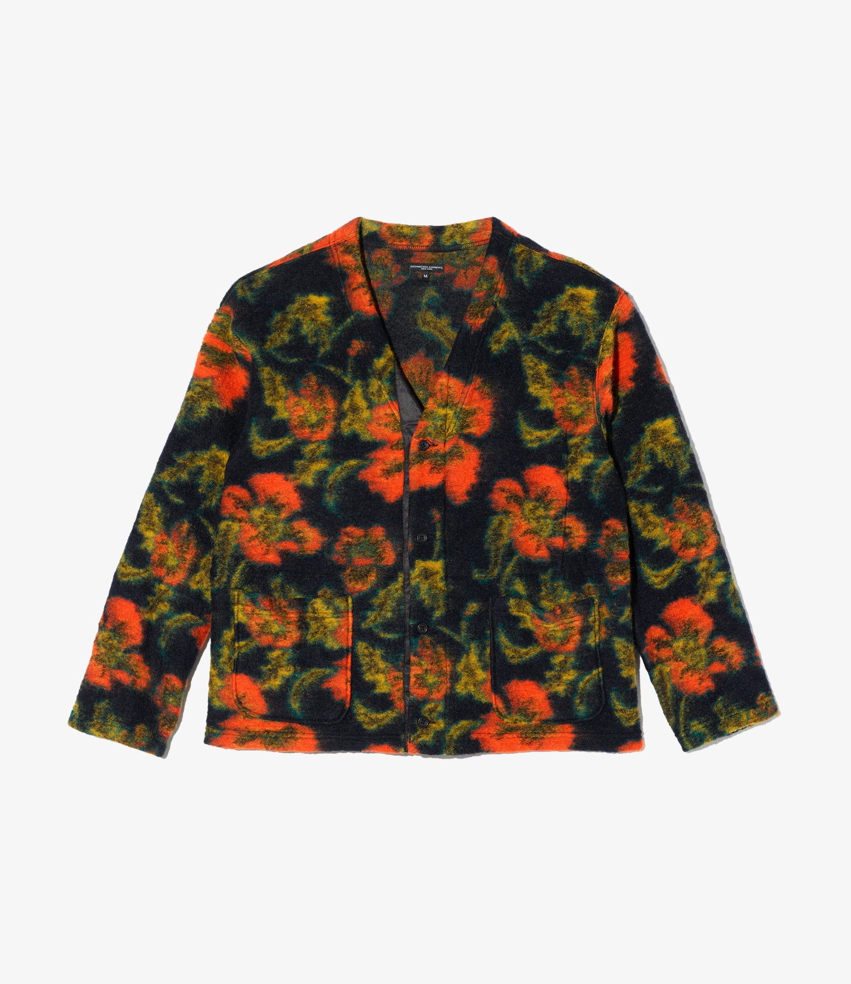 Knit Cardigan - Navy/Orange Floral Knit Jq.