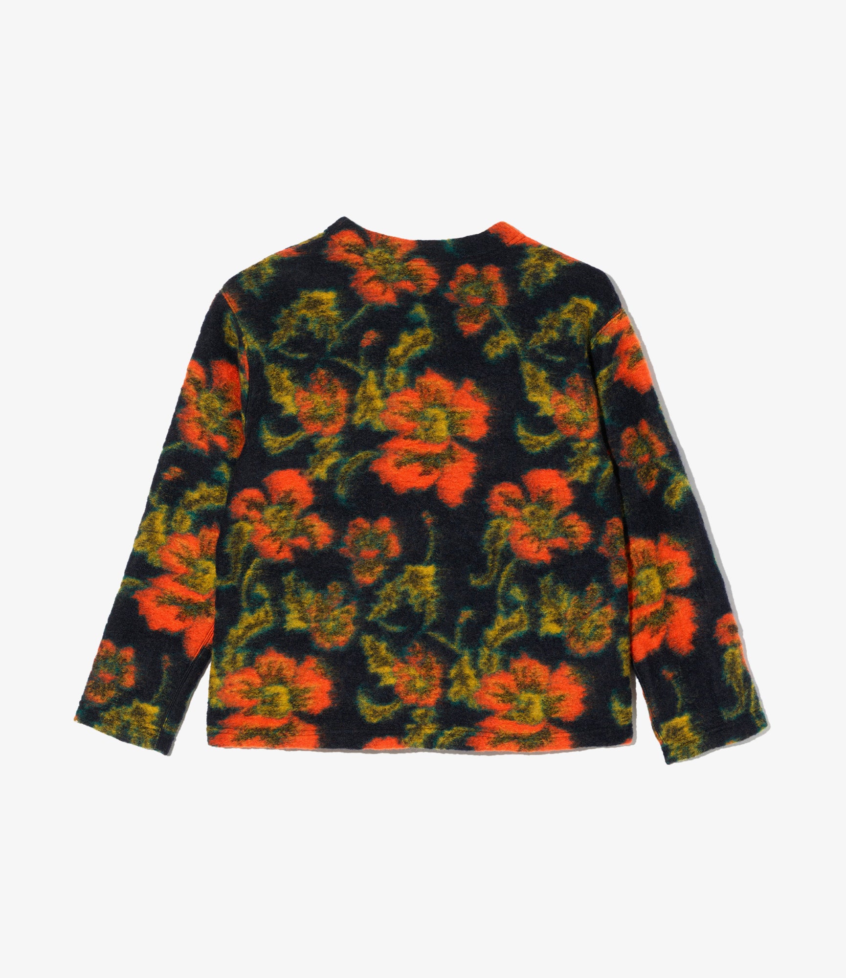 Knit Cardigan - Navy/Orange Floral Knit Jq.