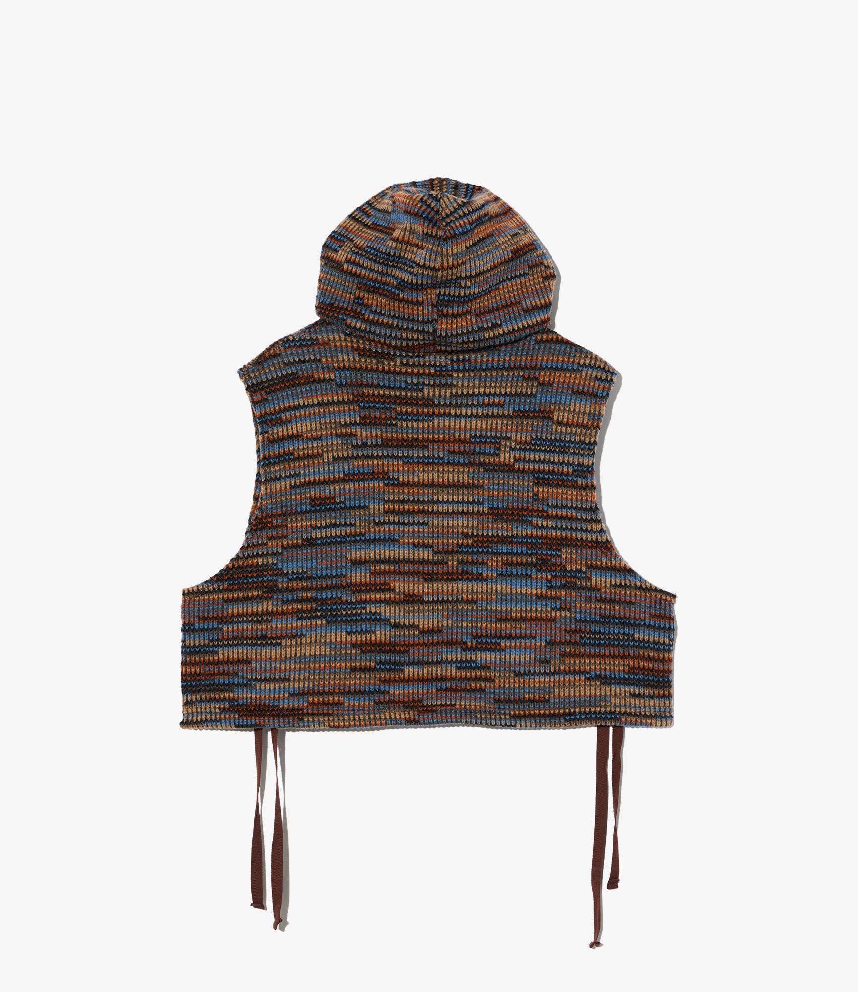 Knit Vest - Blue/Orange Wool Poly Sweater Knit