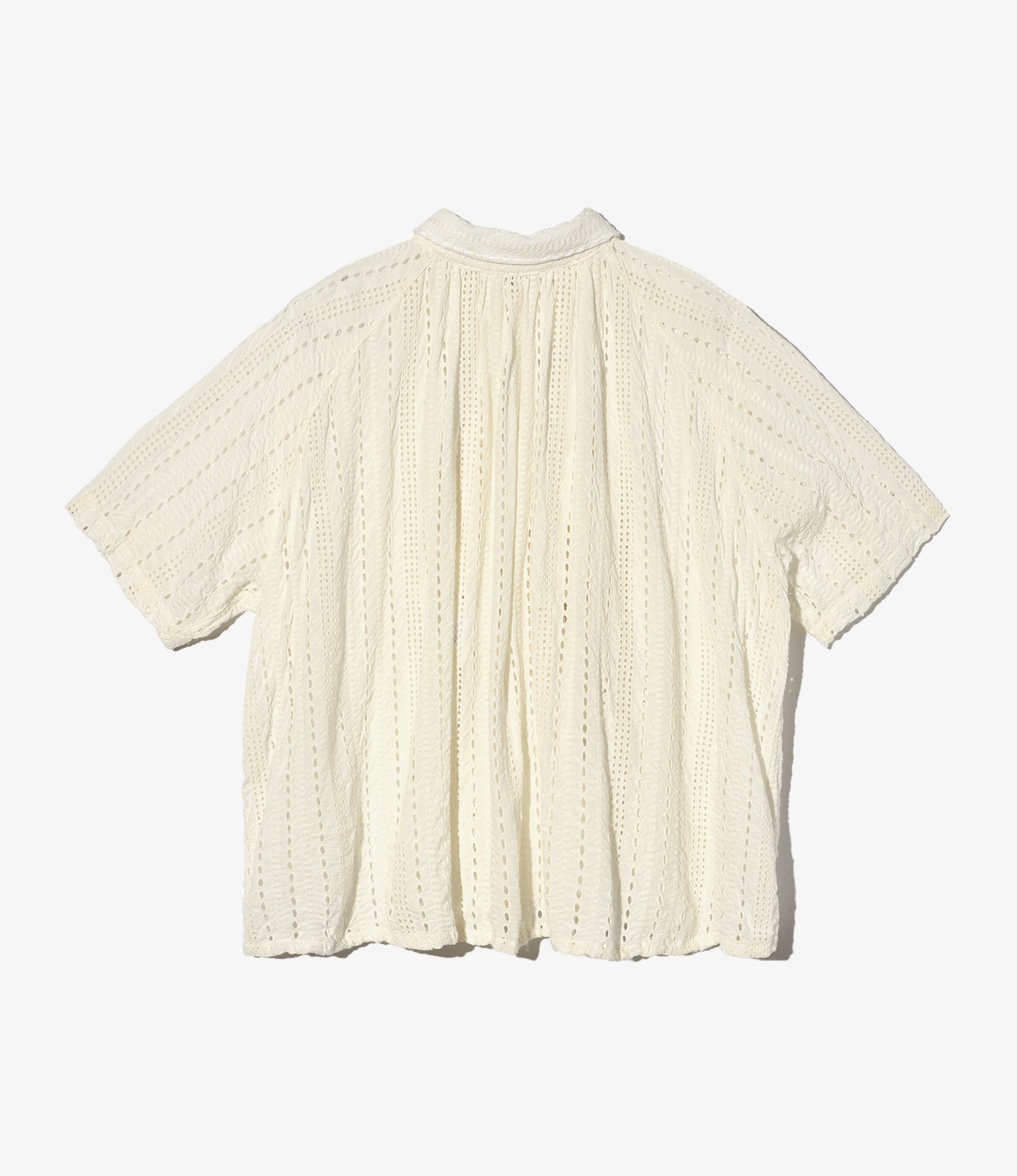 LAB Shirt - White Rayon Embroidery Eyelet