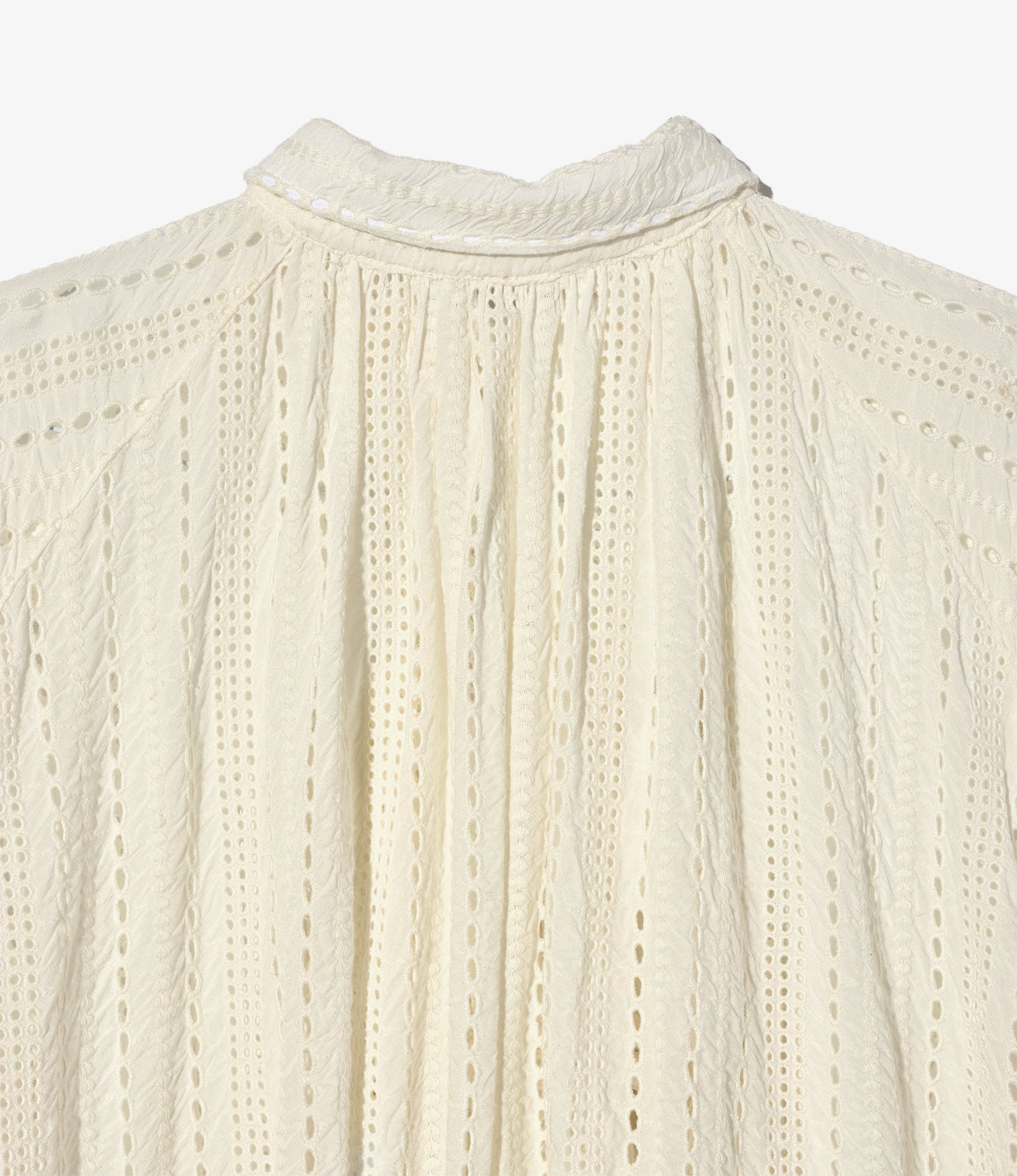 LAB Shirt - White Rayon Embroidery Eyelet