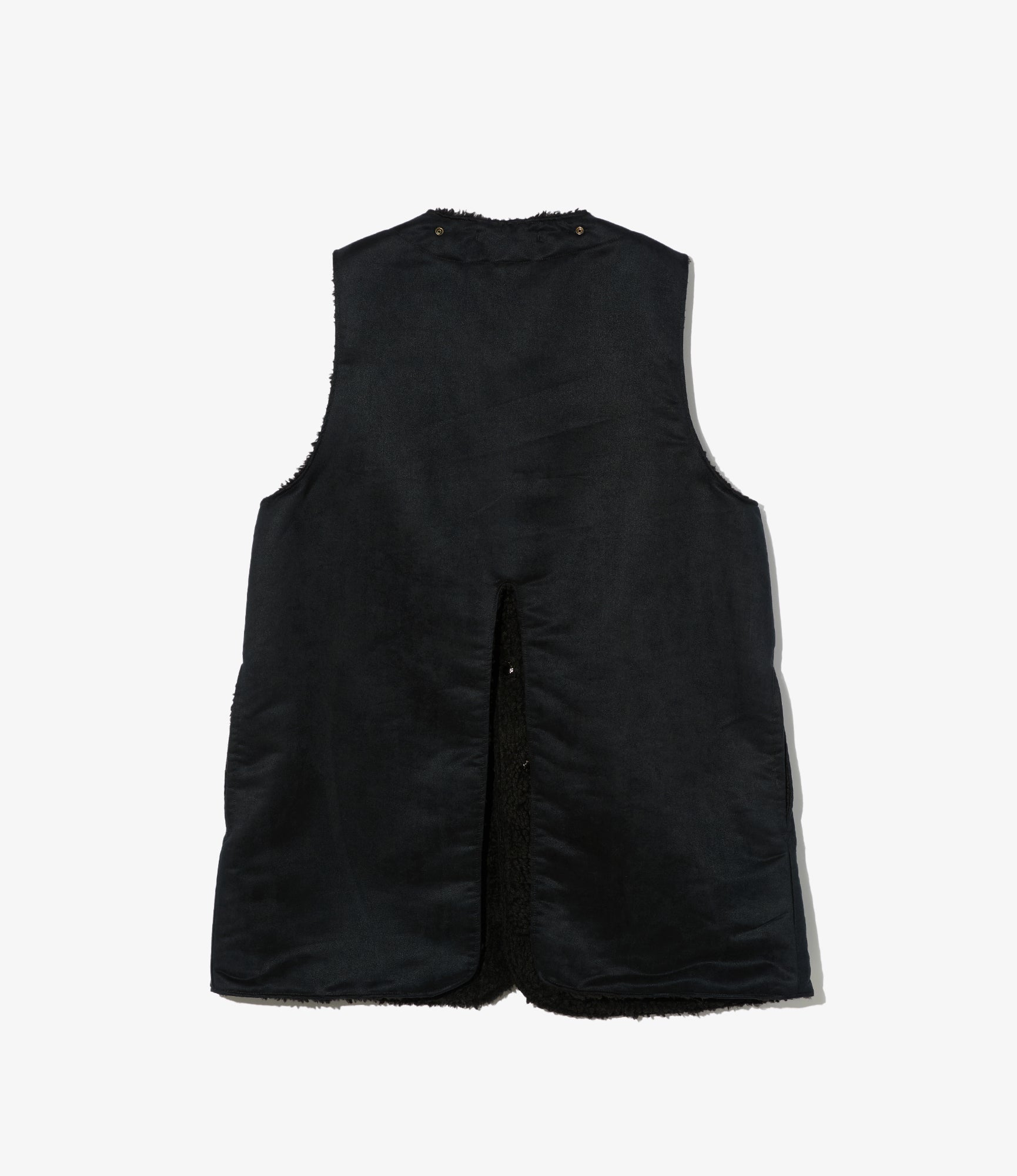 Liner Vest - Black Polyester Fake Suede
