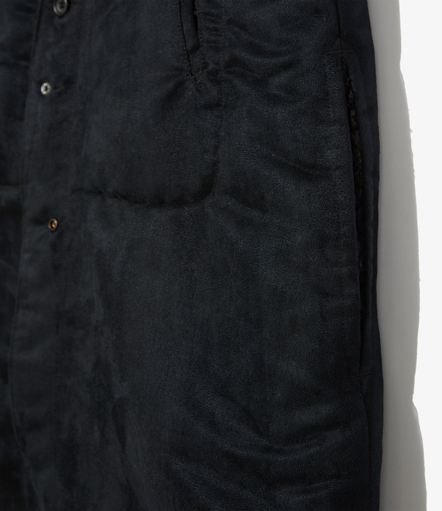 Liner Vest - Black Polyester Fake Suede