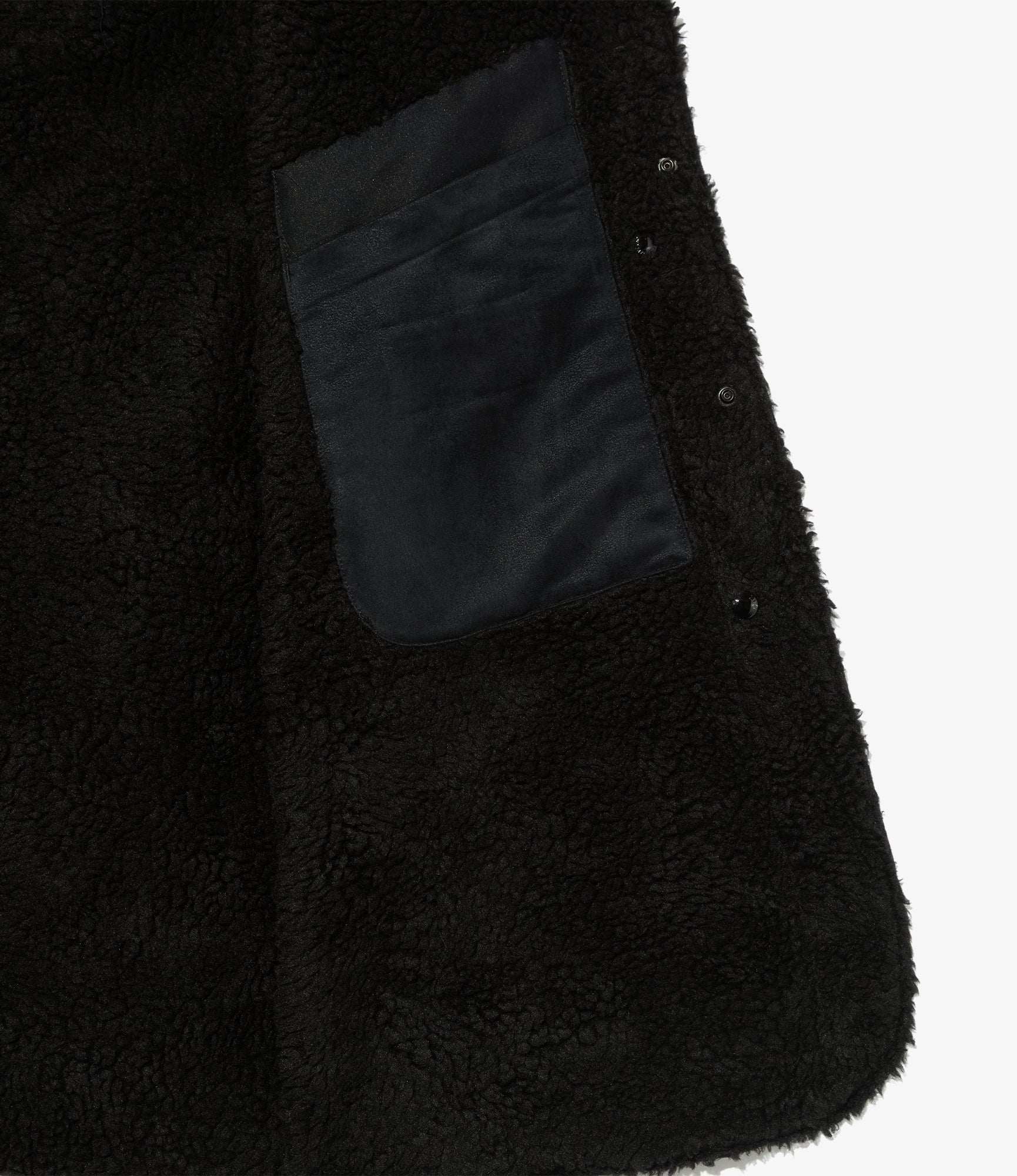 Liner Vest - Black Polyester Fake Suede