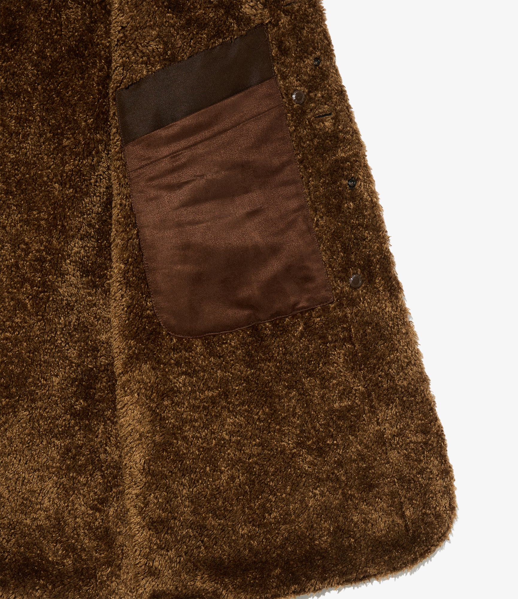 Liner Vest - Brown Polyester Fake Suede