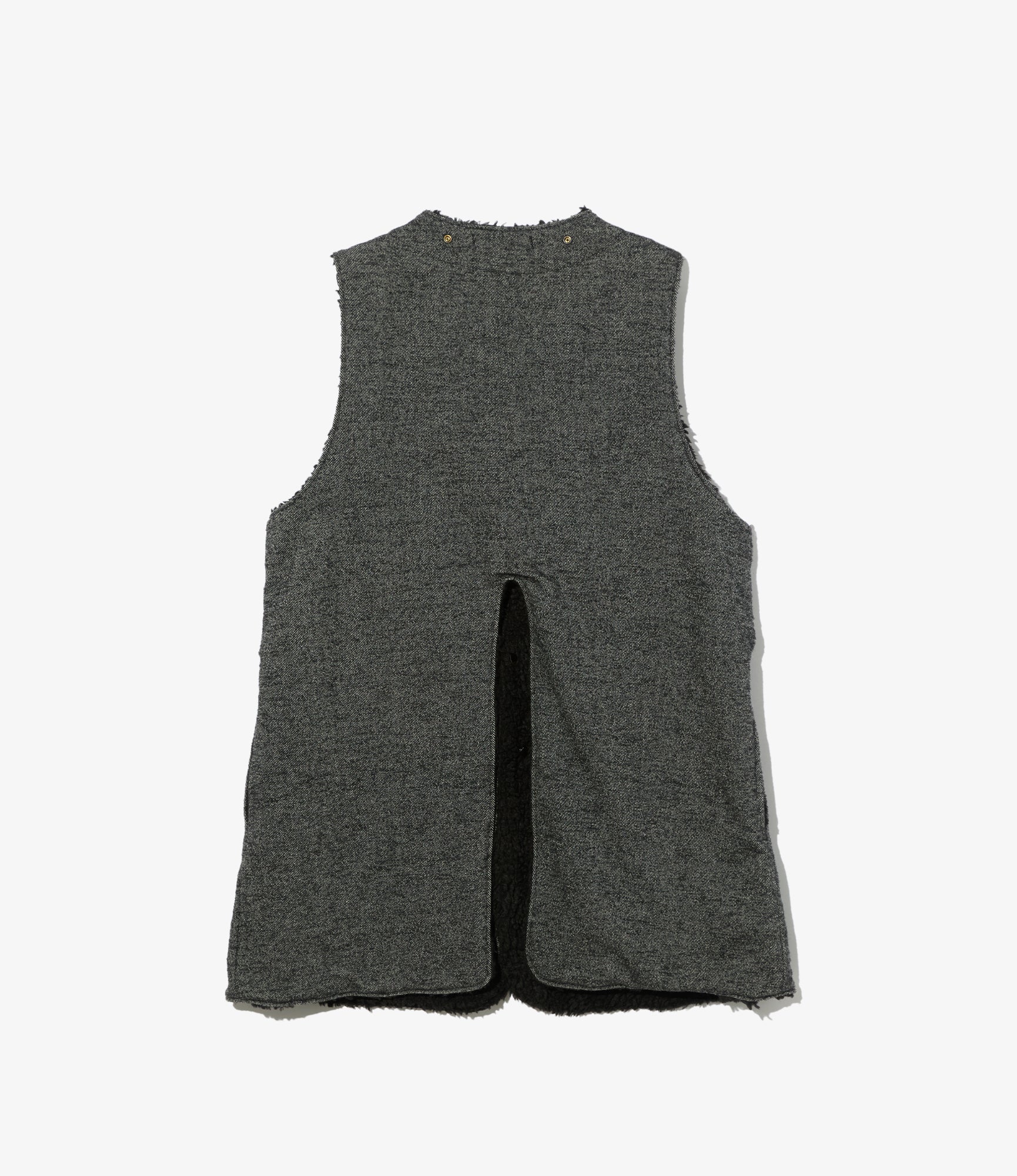 Liner Vest - Charcoal Wool Poly Shaggy Twill