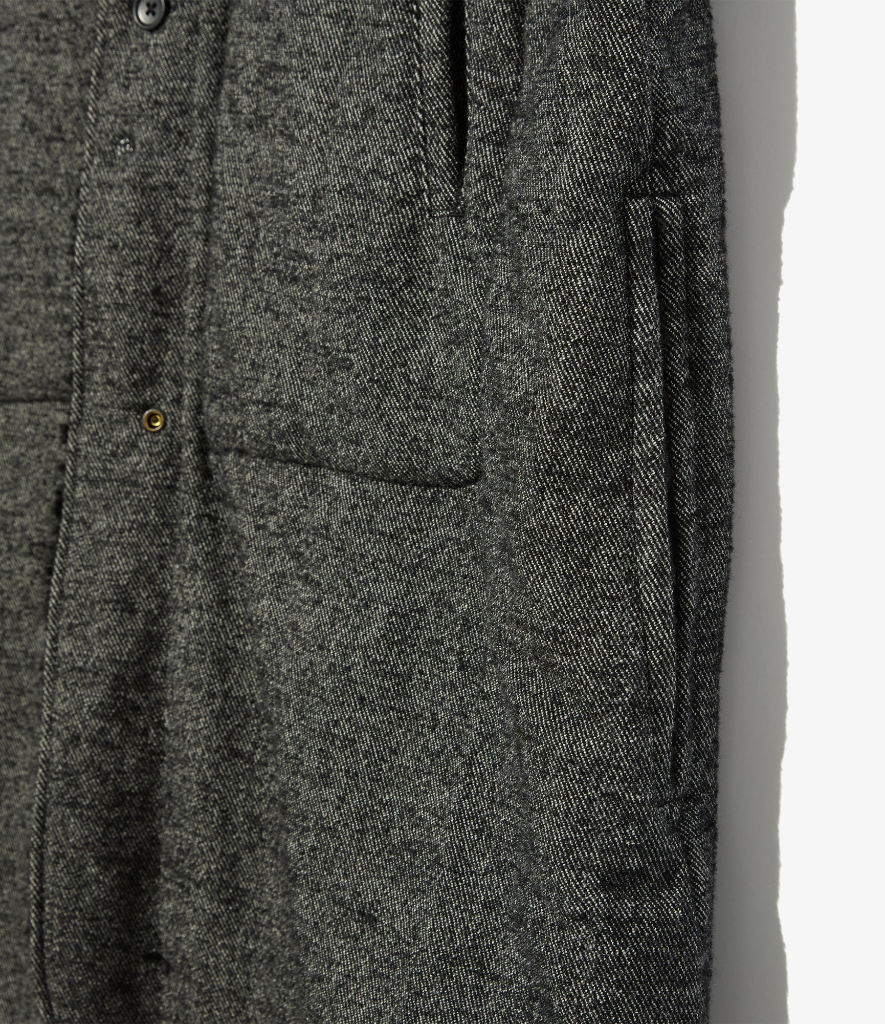 Liner Vest - Charcoal Wool Poly Shaggy Twill
