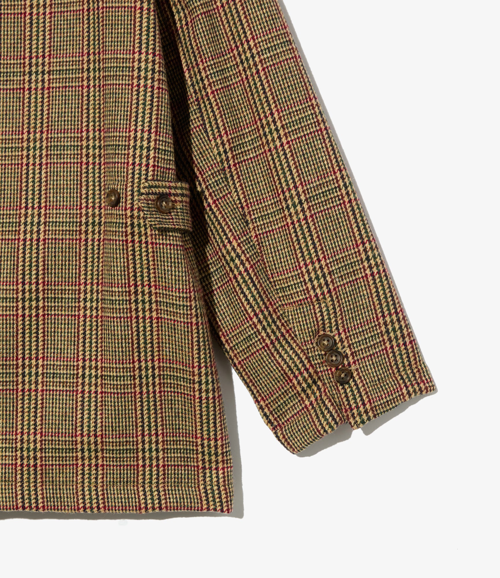 Loiter Jacket - Tan/Red Wool Poly Glen Plaid
