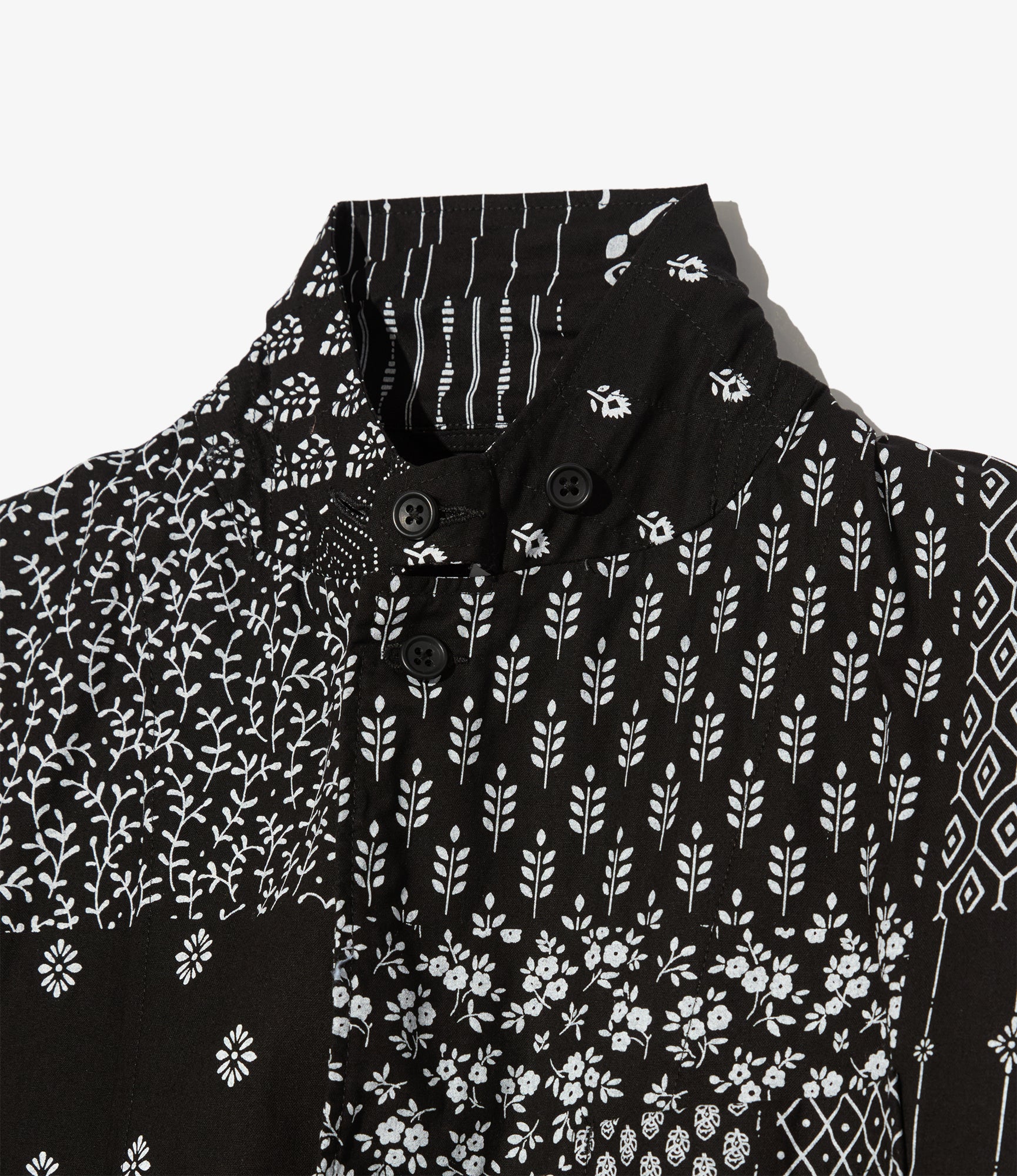 Loiter Jacket - Black/White Cotton Patchwork Print