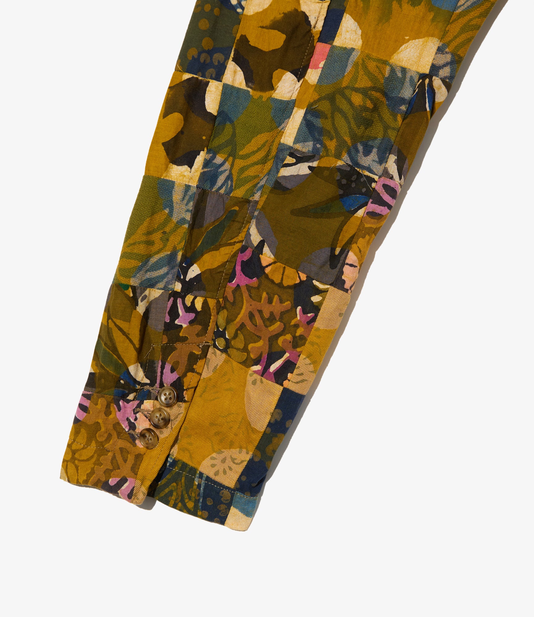Loiter Jacket - Olive Cotton Multi Pattern Patchwork