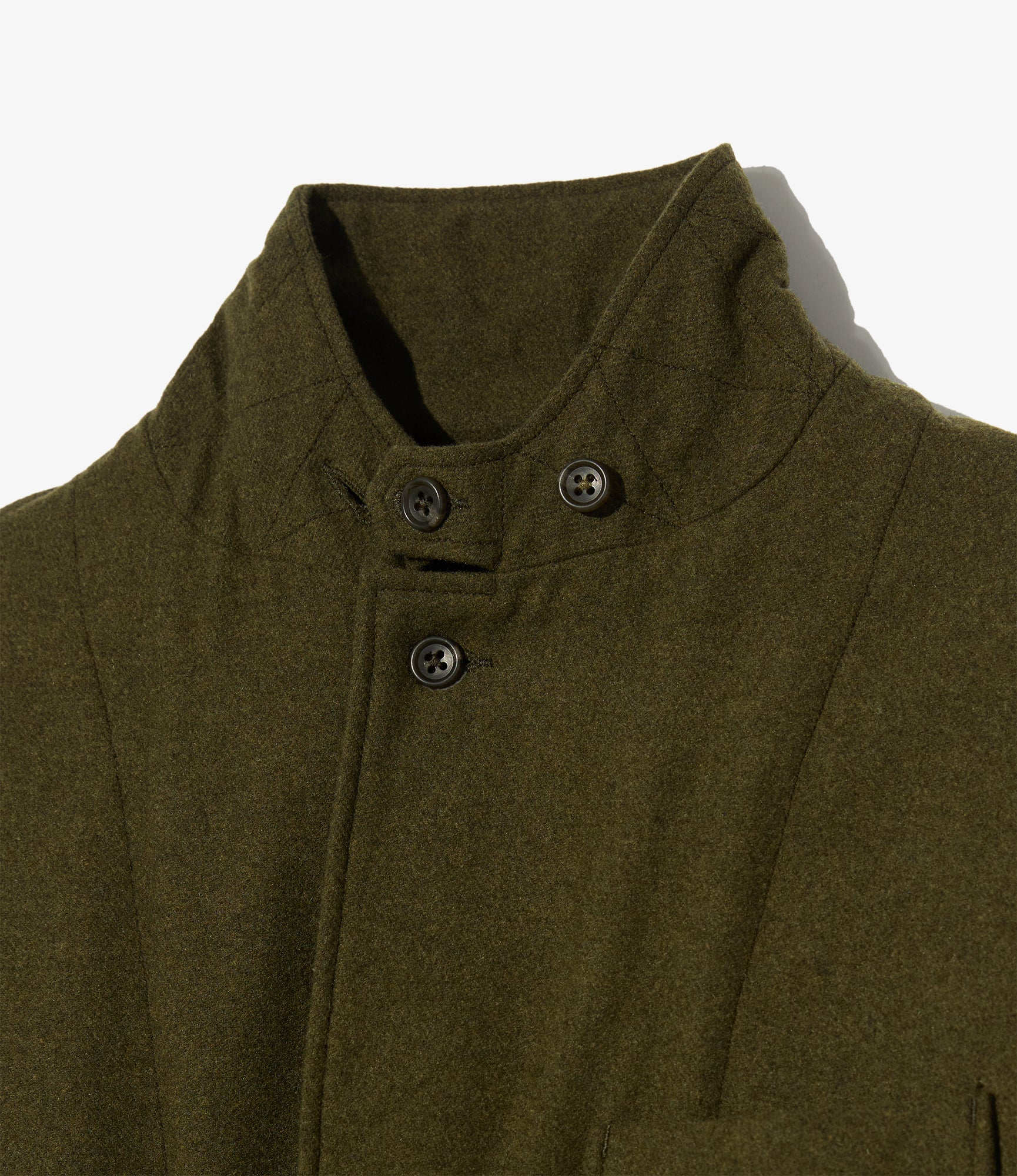 Loiter Jacket - Olive Poly Wool Heavy Flannel