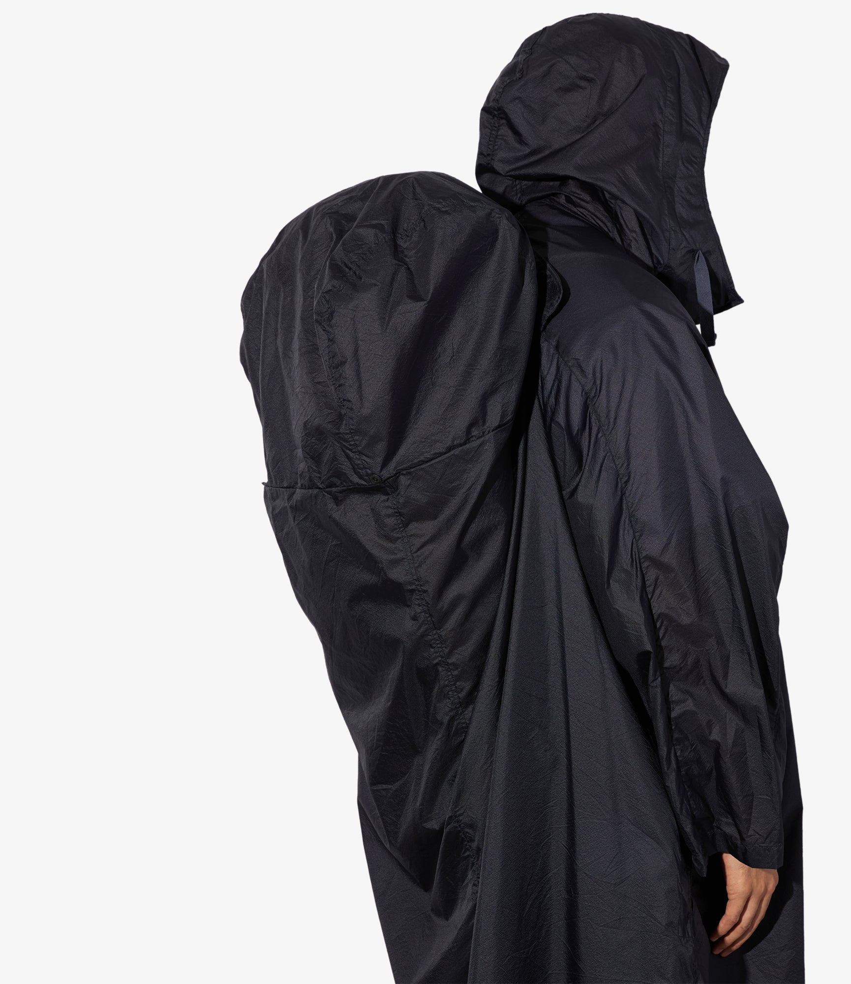 Long Cagoule Parka - Dk. Navy Nylon Micro Ripstop