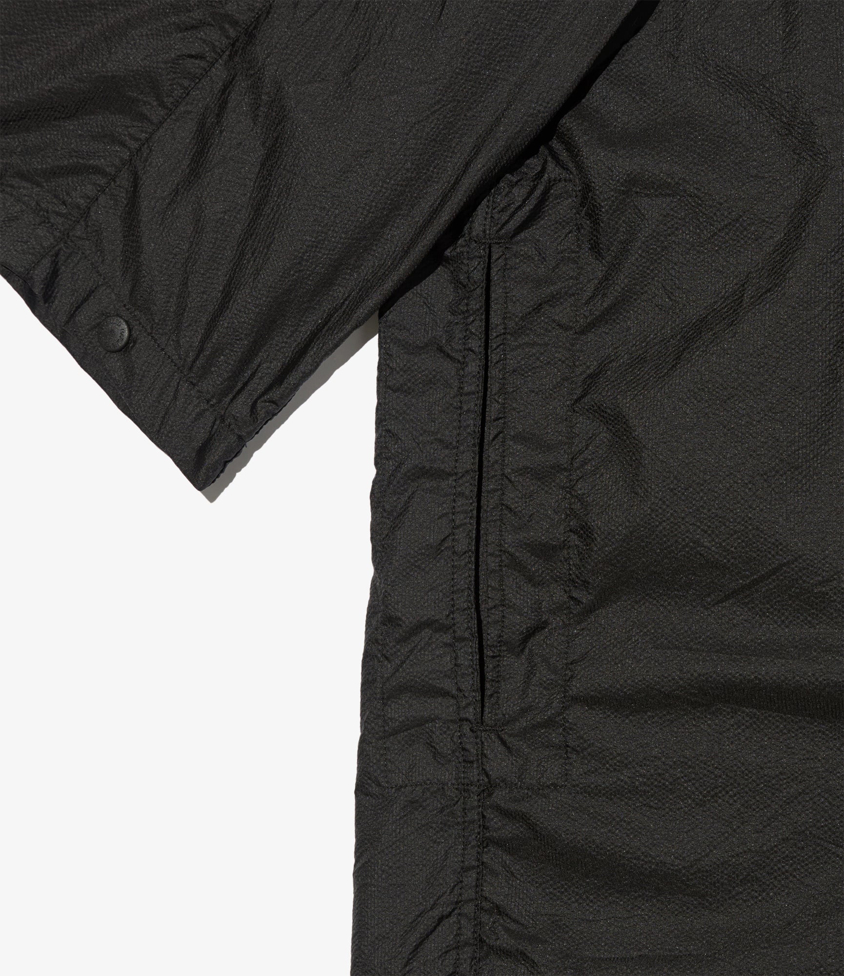 Long Cagoule Parka - Black Nylon Micro Ripstop