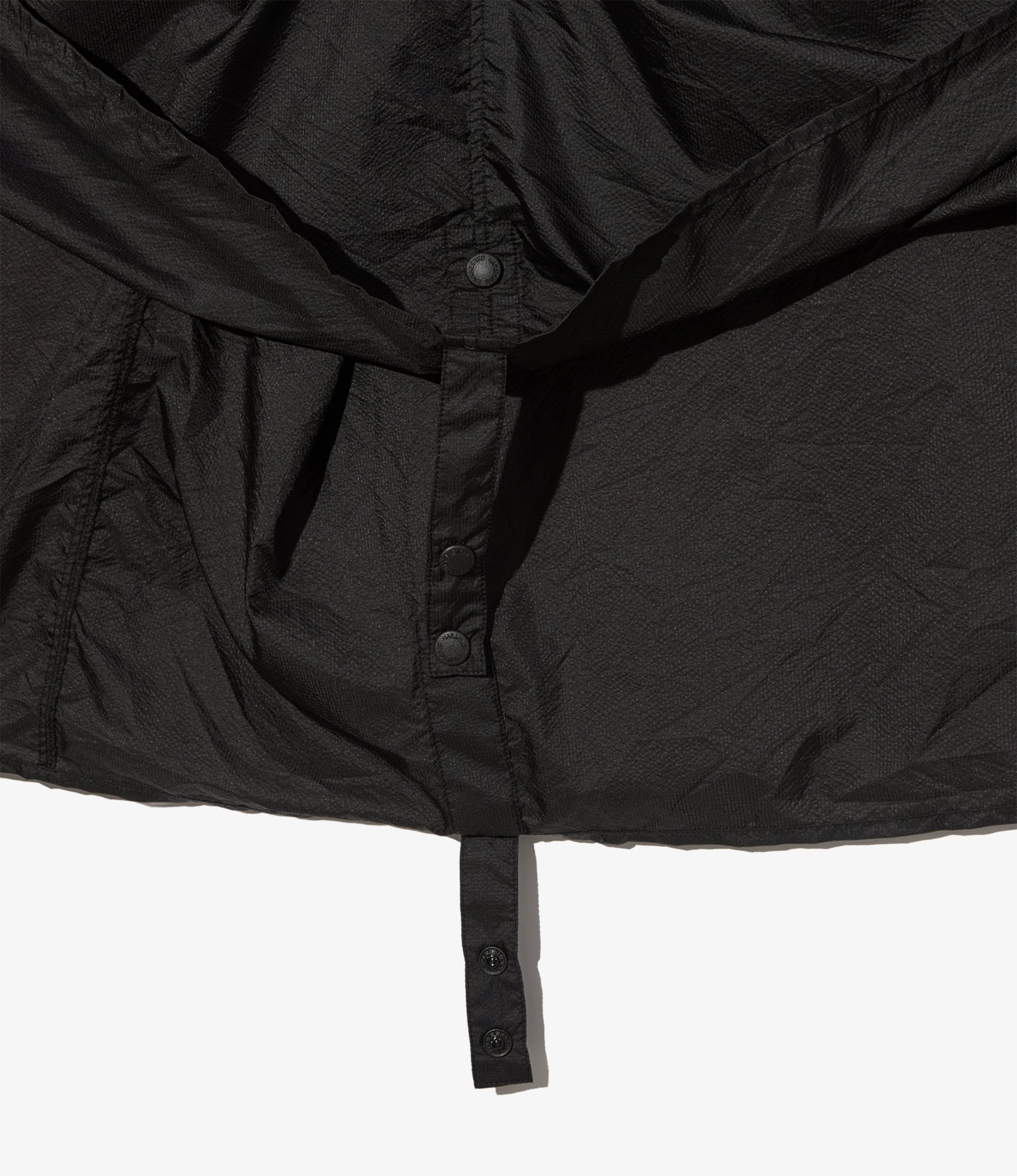 Long Cagoule Parka - Black Nylon Micro Ripstop